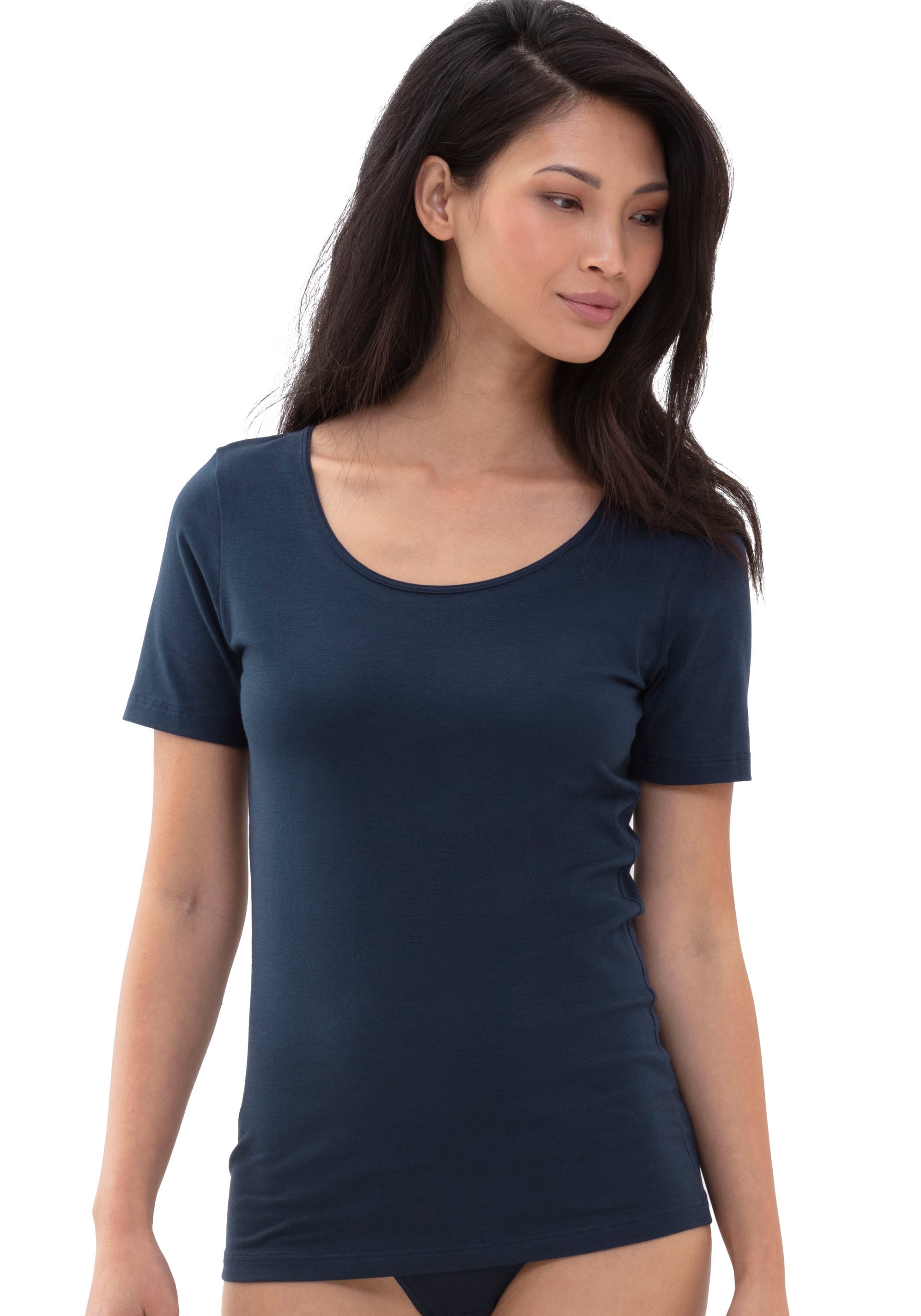 Image of Mey Kurzarmshirt "Cotton Pure" Rundhalsausschnitt, Halbarm, Legere Passform