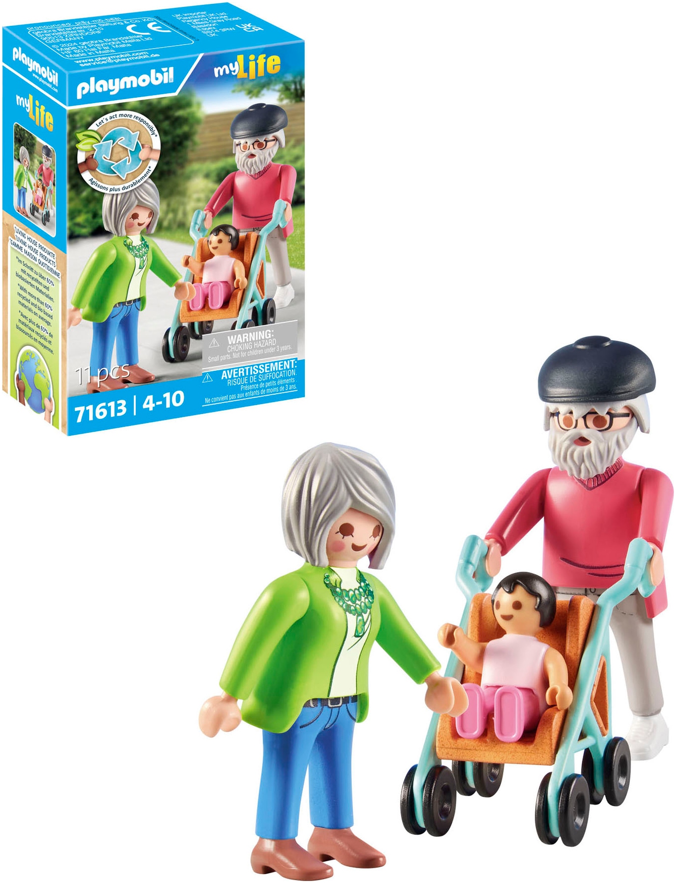 Playmobil® Jeu de construction »Grosseltern mit Baby (71613), myLife« Made in Europe