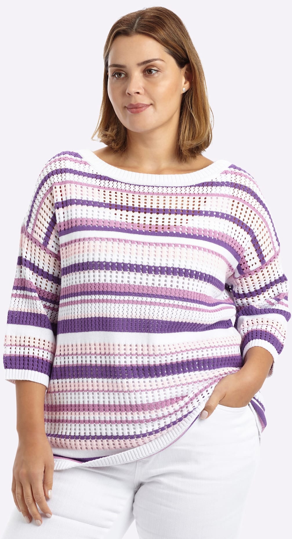 Image of Sheego 3/4 Arm-Pullover "3/4-Arm-Pullover"