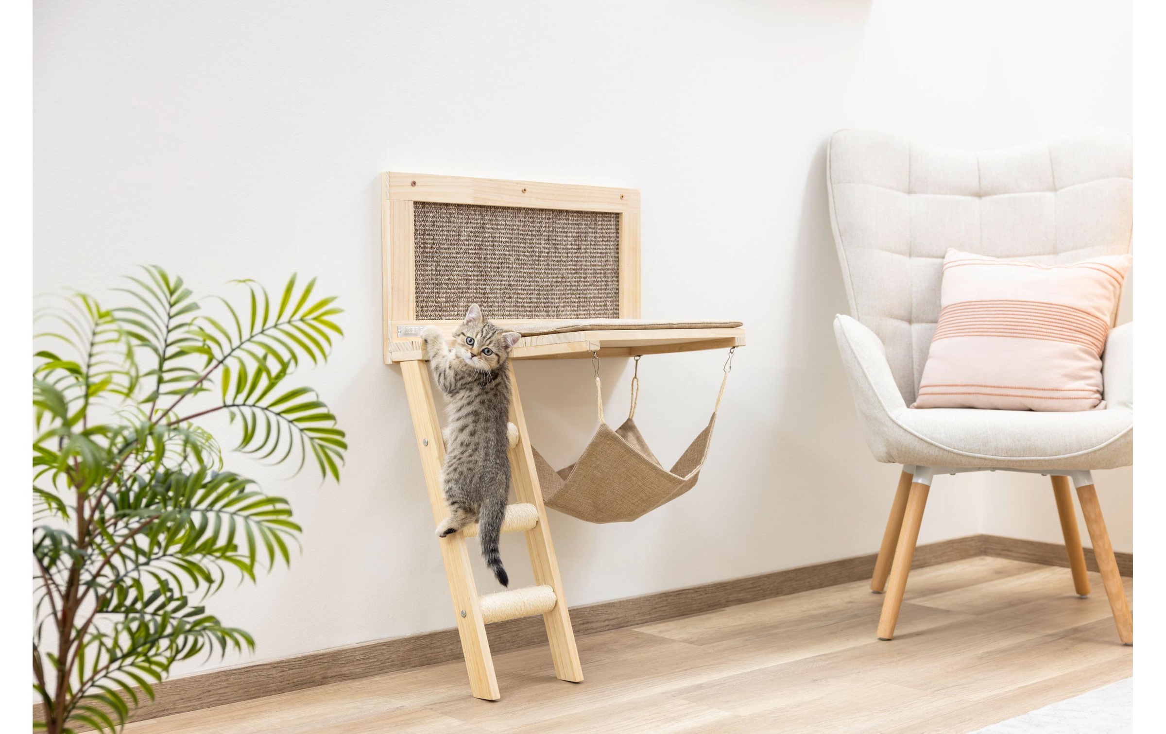 Kerbl Chaise longue pour chats »Timber 58 x 32 x 89 cm« Katzenliegebrett zur Wandmontage