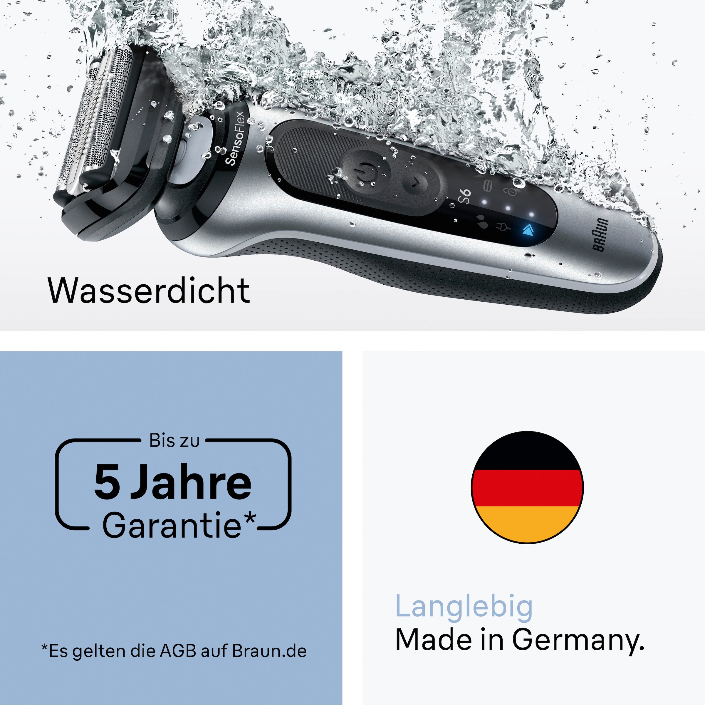 Braun Rasoirs électriques »Series 6 62-S7650CC« centre Smart Care 2 cuis Aufsätze 100% wasserdicht, mit 4in1 SmartCare Center, +2 Aufsätze