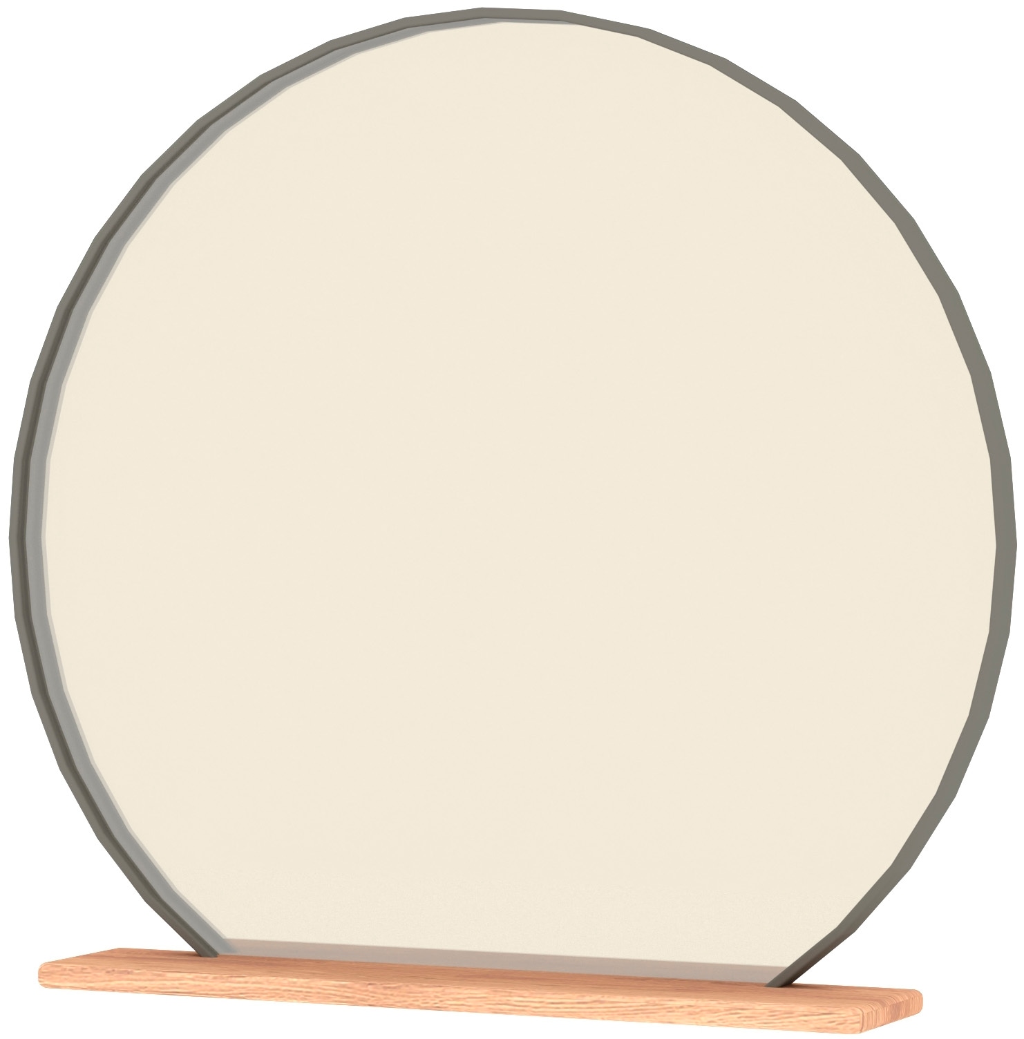 Musterring Miroir de maquillage »Sorrent, Wandspiegel, Spiegel rund« avec miroir suspendu en verre parasol bronze, tablette en chêne massif, L 62cm
