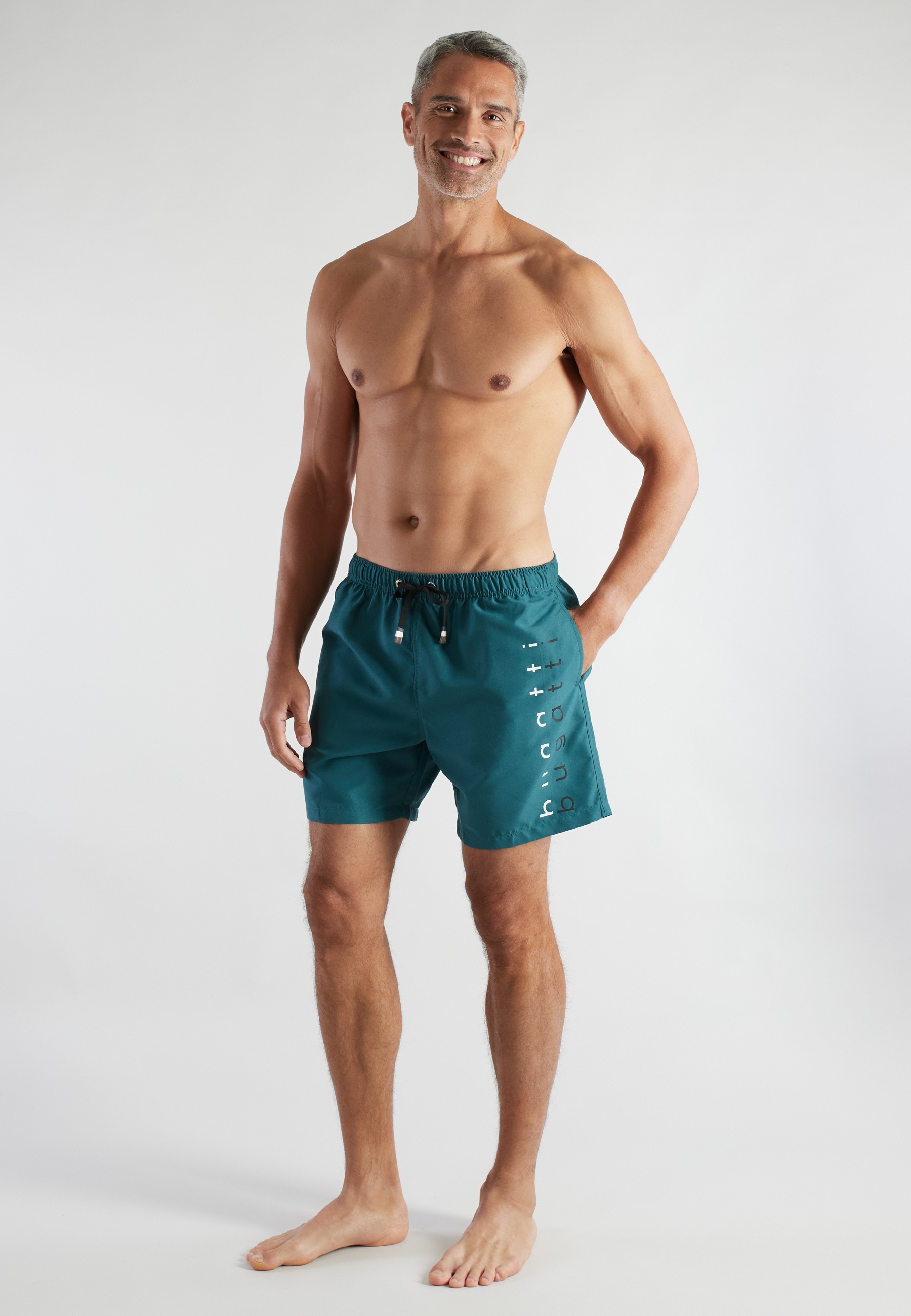 Image of bugatti Badeshorts basic, mit Logo, mit Kordelzug, bequem