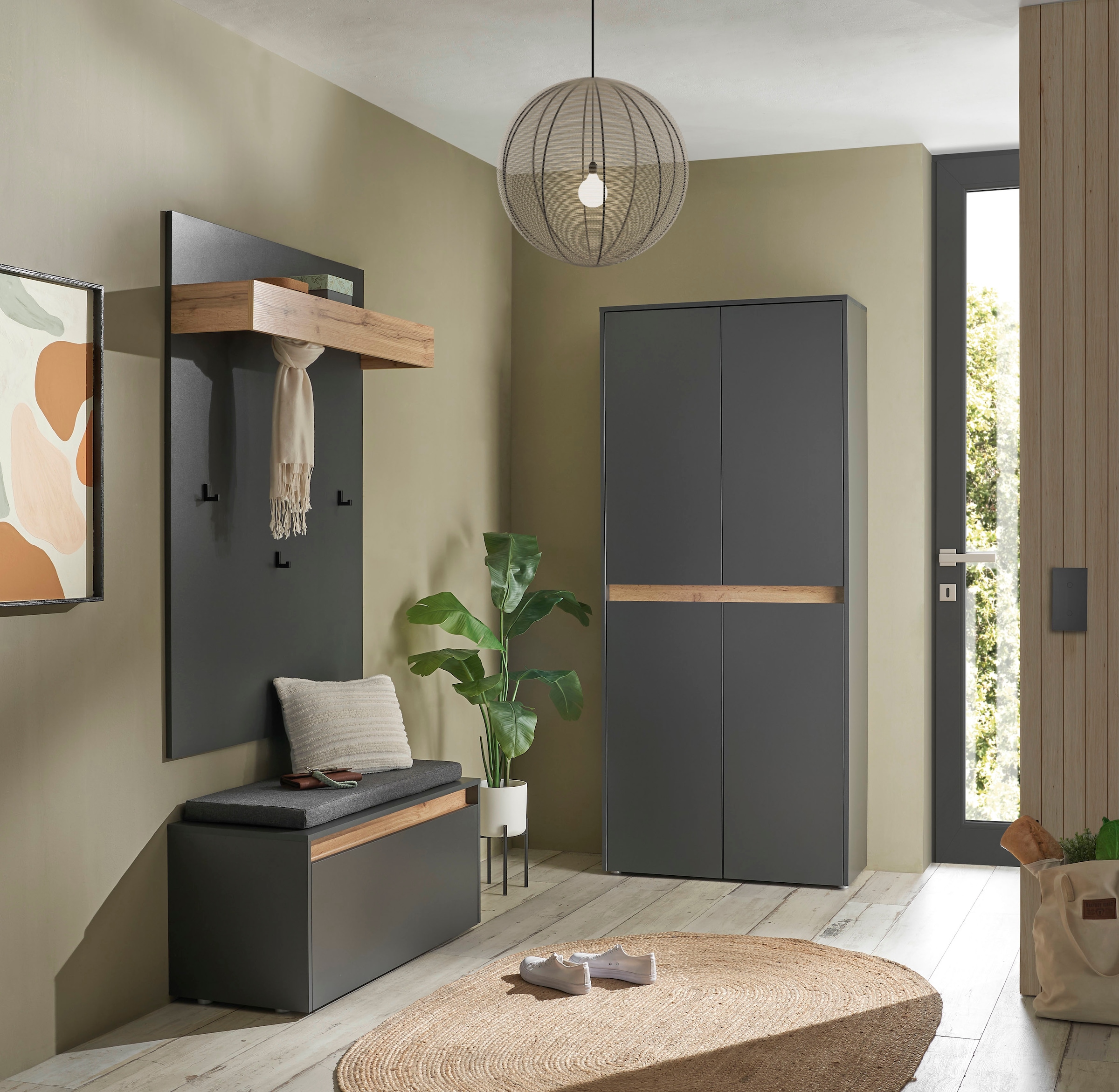 Home affaire Garderoben-Set »City/Giron, moderne Garderobe, viel Stauraum, ca. 40 Schuhe« Set, 3 Stk. tlg.