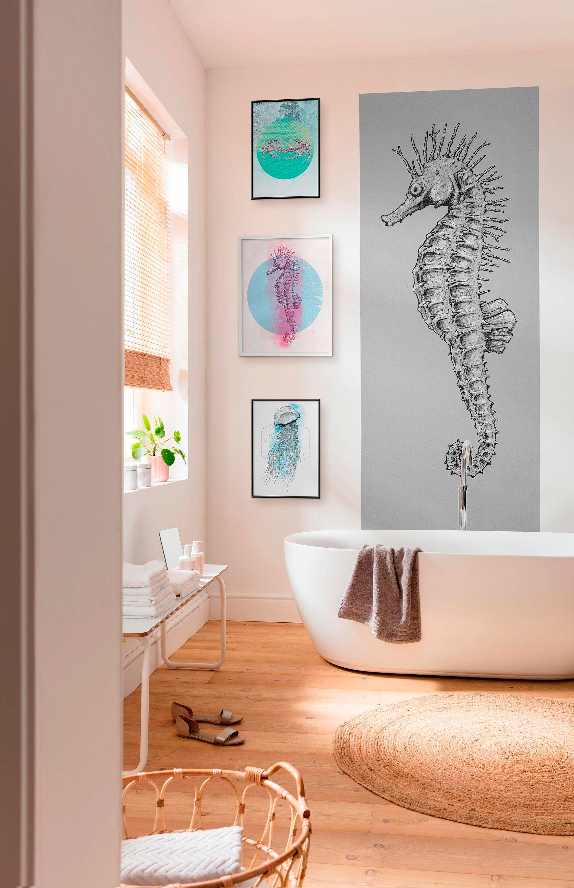 Komar Vliestapete »Digitaldruck Vlies - Seahorse Panel - Grösse 100 x 250 cm«, bedruckt, Wohnzimmer, Schlafzimmer