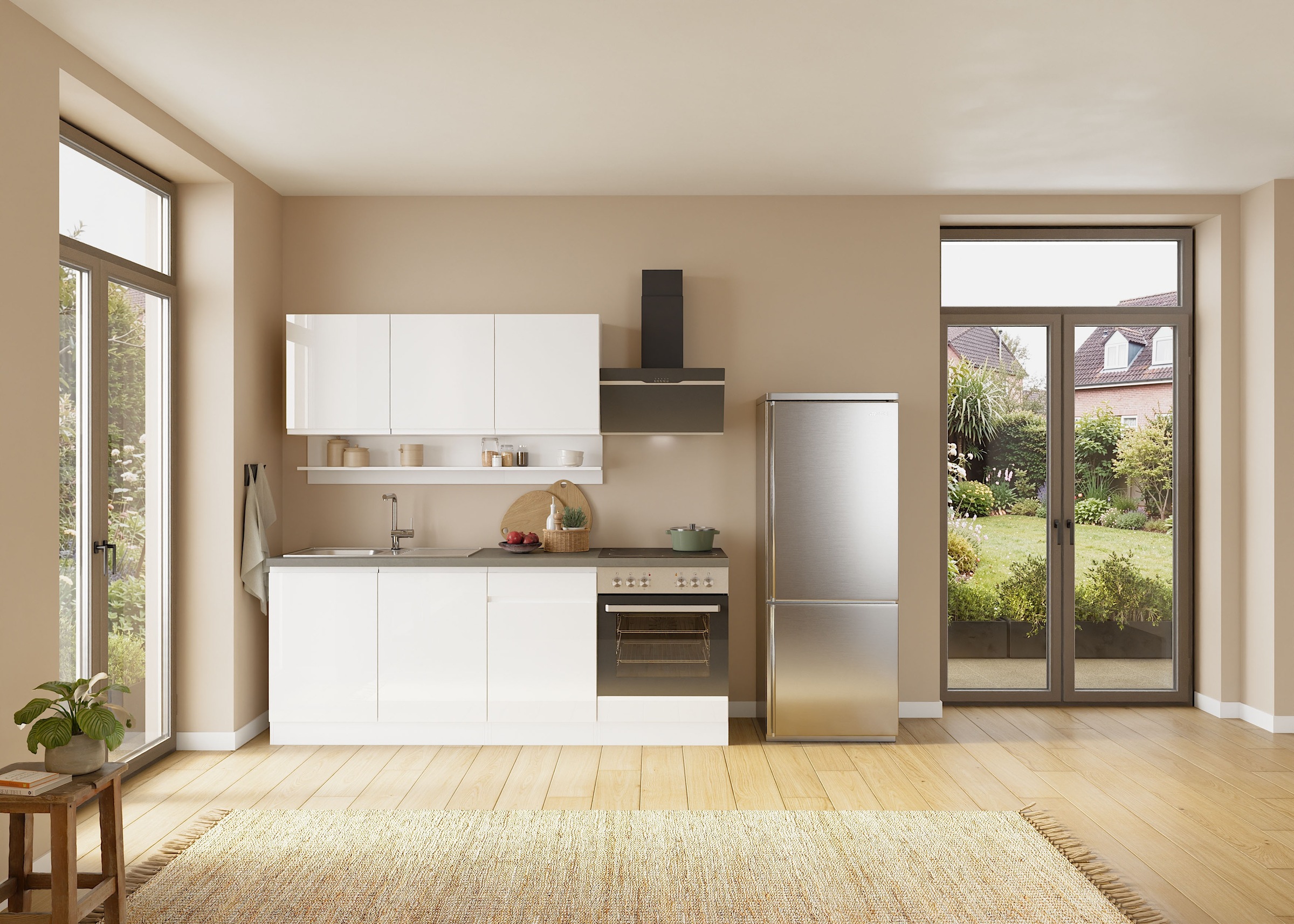 KOCHSTATION Armoire basse »KS-Virginia,neu in verbesserter Ausführung« Rangement, Softclose, avec plan de travail CPL,  largeur 50 cm, 1 porte, 1 tiroir, fonction soft-close