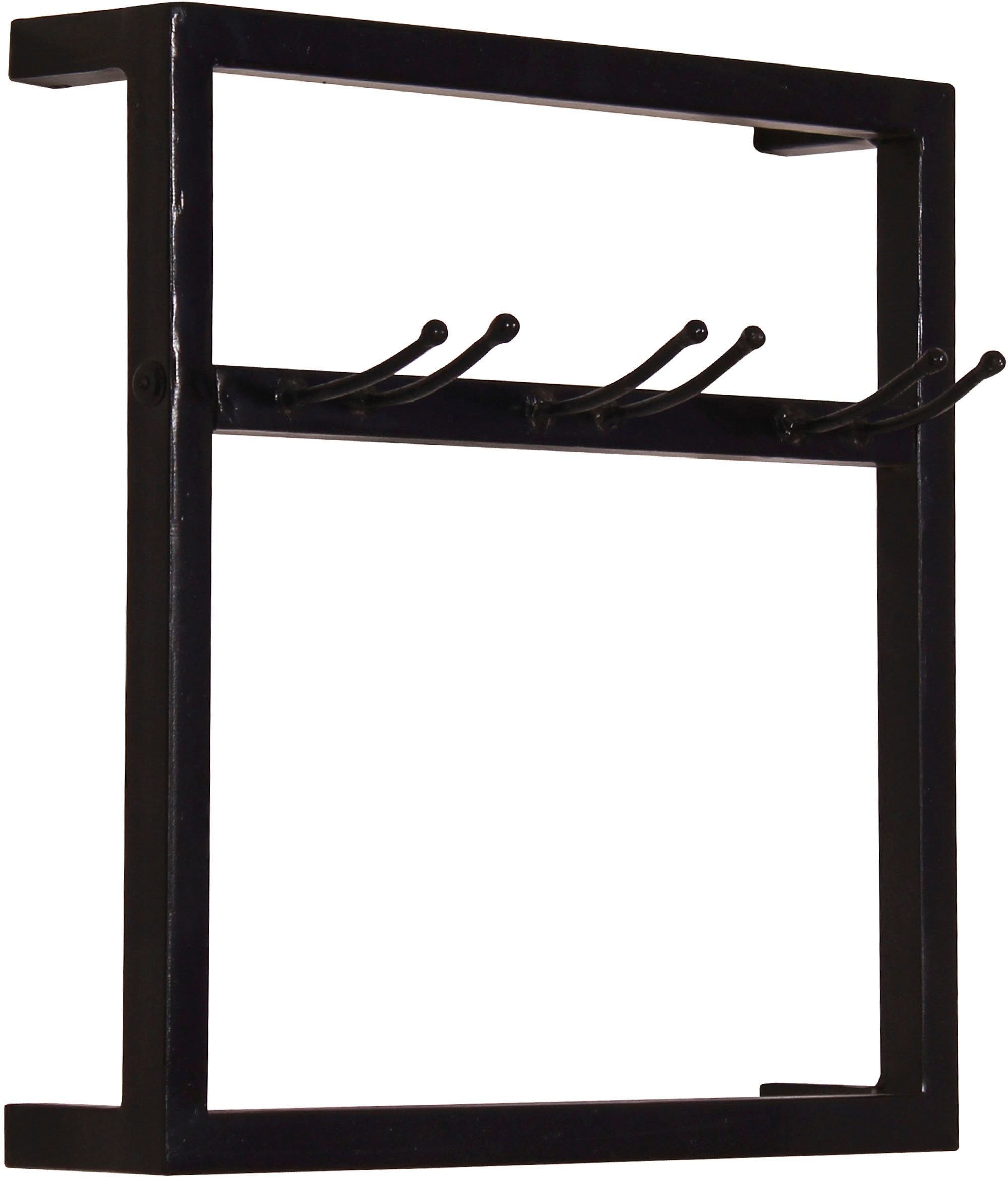 SIT Étagère murale »Bled 2-teilig aus Metall für 2 Flaschen & 6 Gläser – Antikschwarz« Casier à vin et porte-verres pour décoration murale flexible