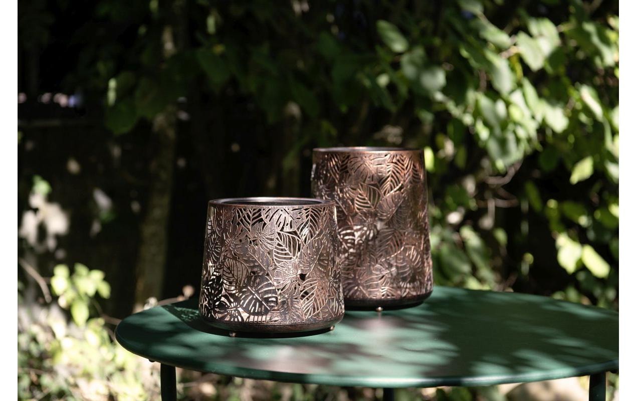 STT Laterne »Antic Mini Jungle Bronze« Dekorative Solar-Laterne aus Metall für Drinnen und Draussen