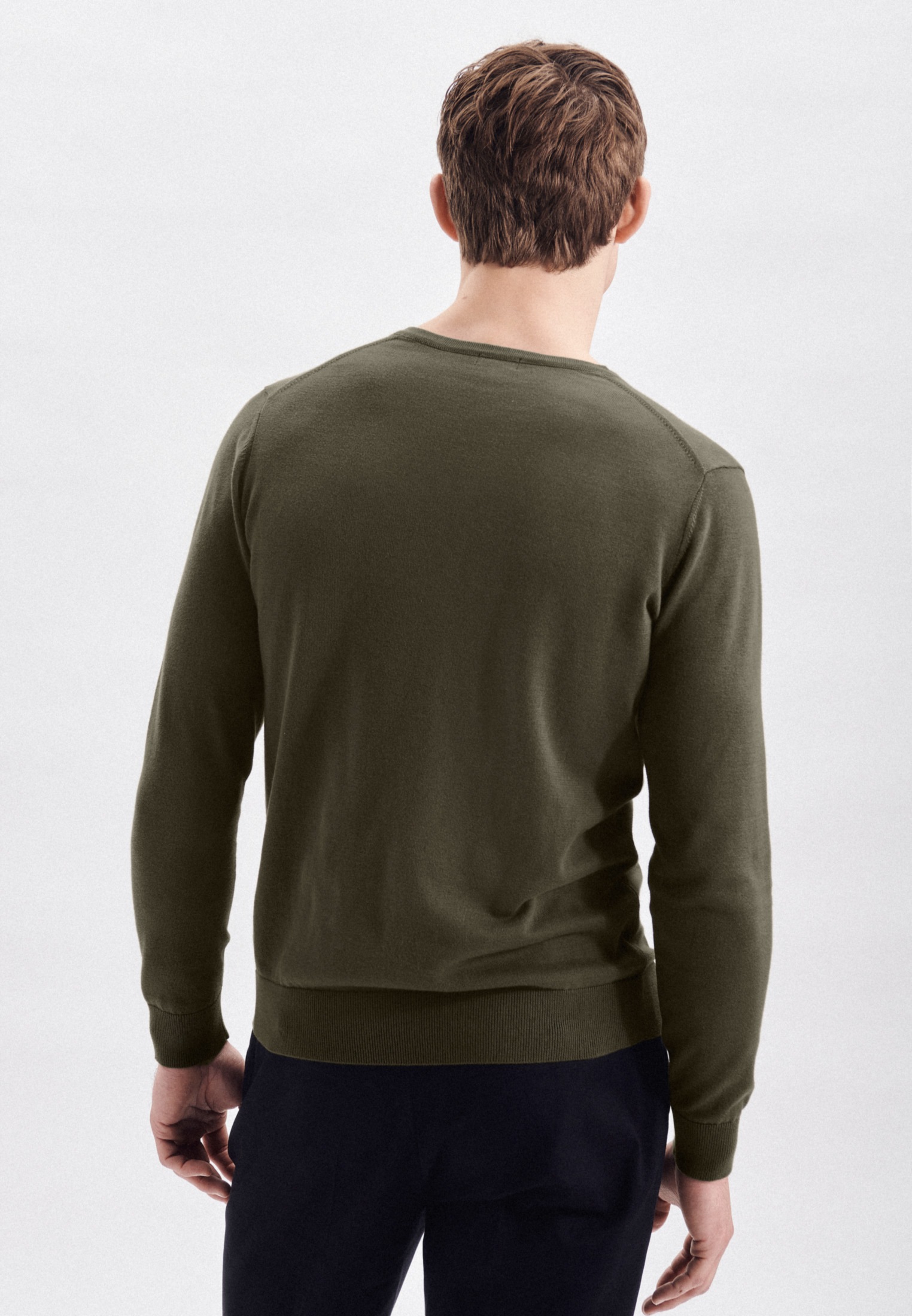 seidensticker Strickpullover »Schwarze Rose«, Langarm V-Neck Uni