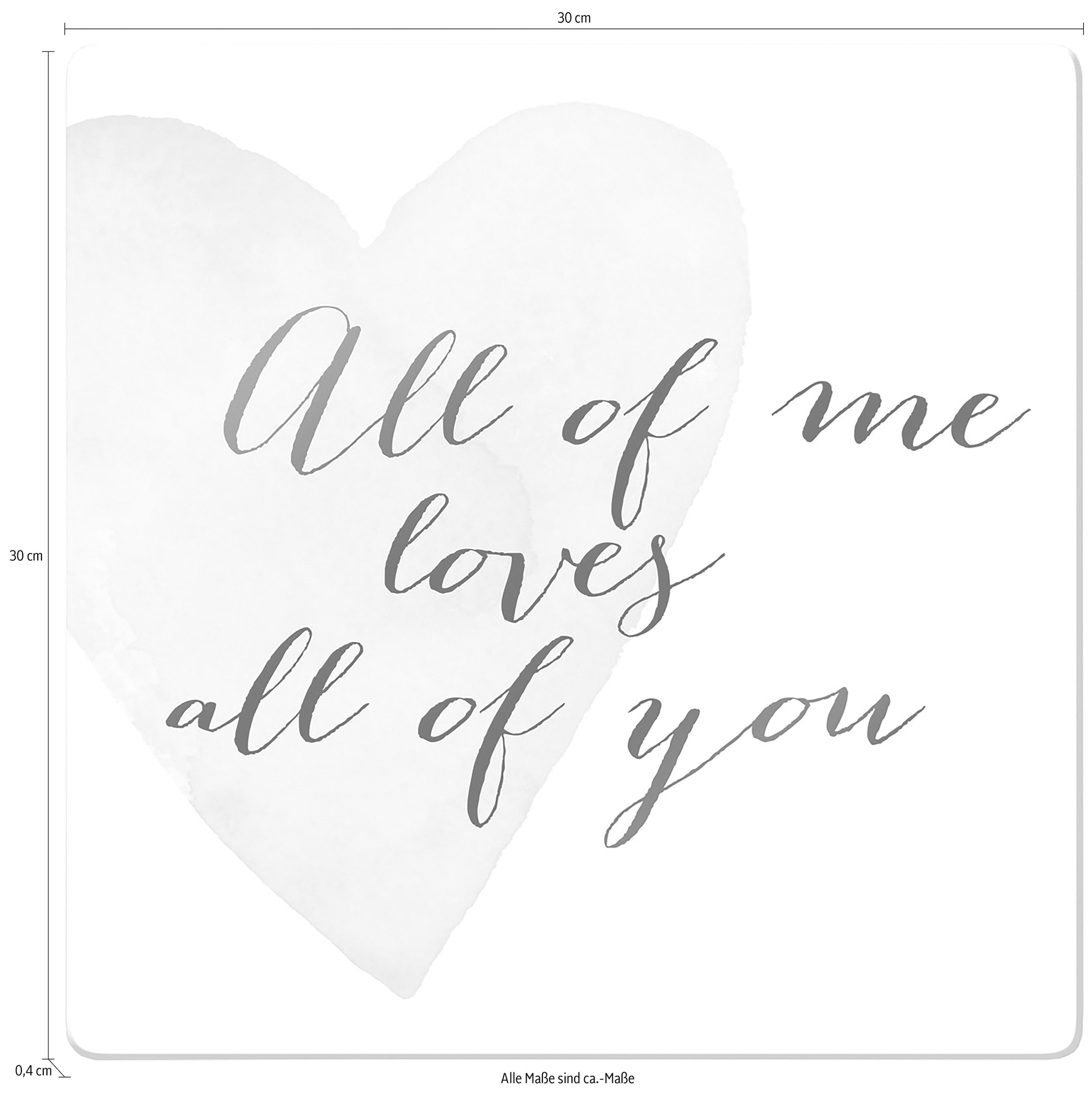 Wall-Art Glasbild »Confetti & Cream of all - cm kaufen of loves All 30/0,4/30 jetzt me you«