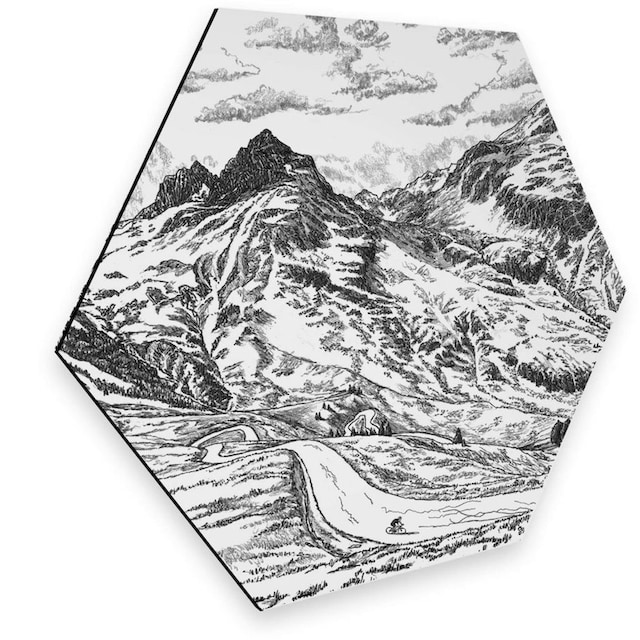 Wall-Art Metallbild »Alpenpass Frankreich Natur Weiss«, (1 St.) günstig  kaufen