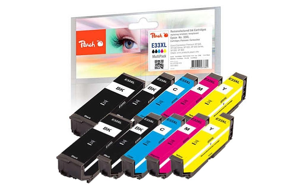 Image of Peach Tintenpatrone "Epson No. 33XL 2x BK, PBK, C, M, Y"