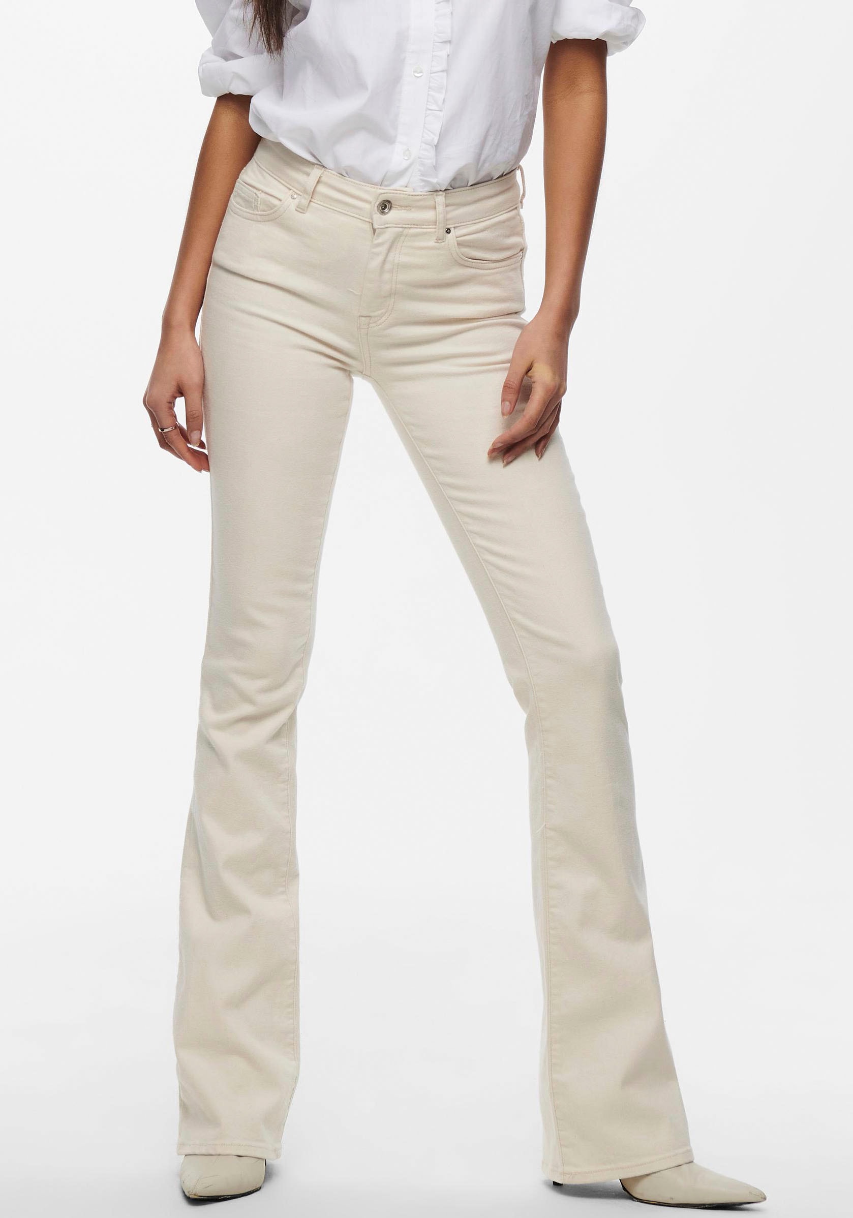 Image of ONLY Bootcut-Jeans "ONLBLUSH MID FLARED DNM DOT019 NOOS" Baumwollmischung, bootcut fit, medium waist