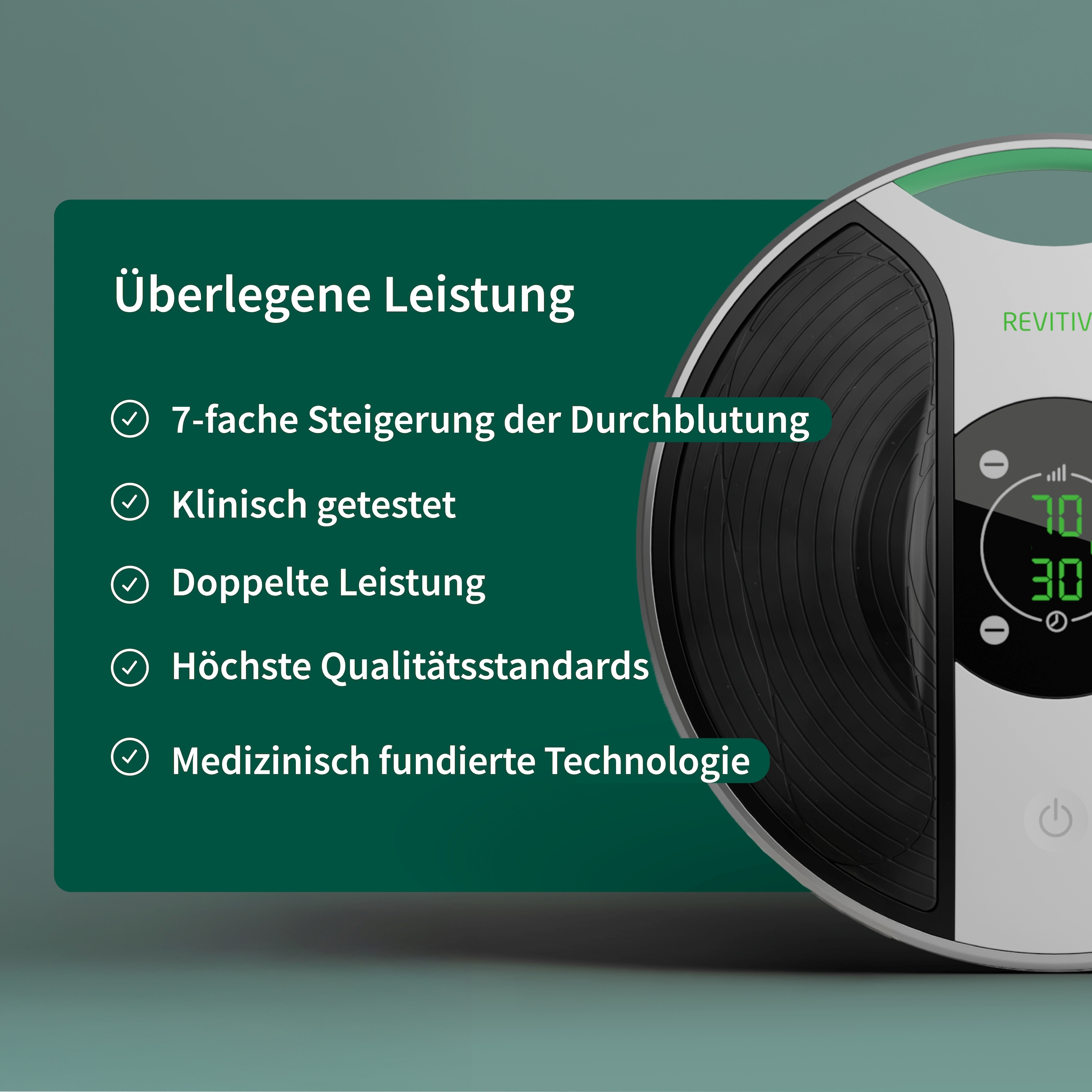 REVITIVE Appareil EMS »Medic Durchblutungs-Stimulator« soulage les troubles des jambes, douleurs, gonflements et crampes