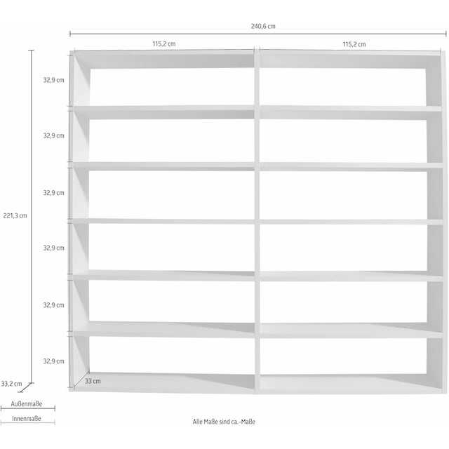 ♕ fif möbel Raumteilerregal »Toro«, 12 Fächer, Breite 240,6 cm  versandkostenfrei auf