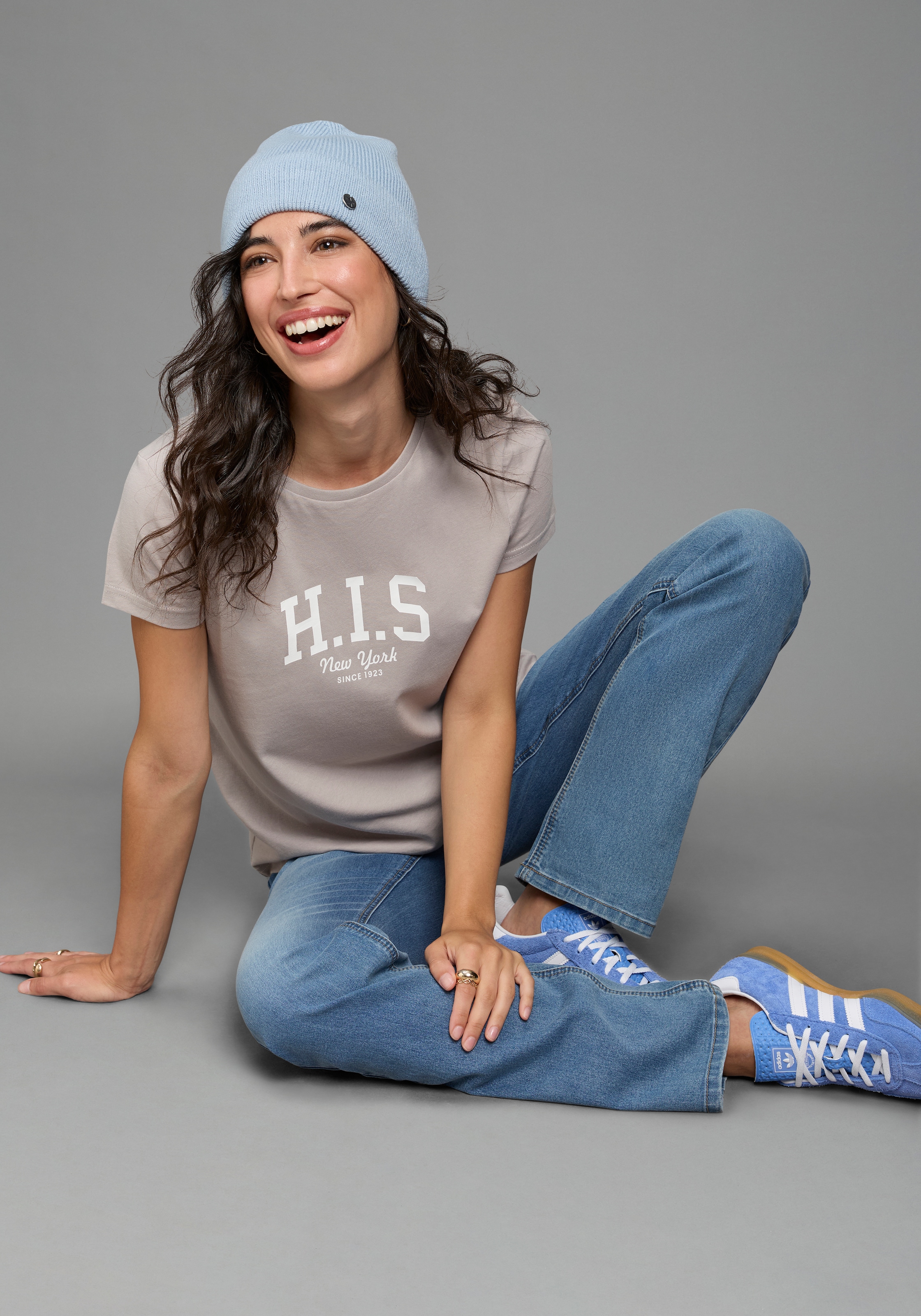 H.I.S T-shirt imprimé, pour les loisirs, en coton