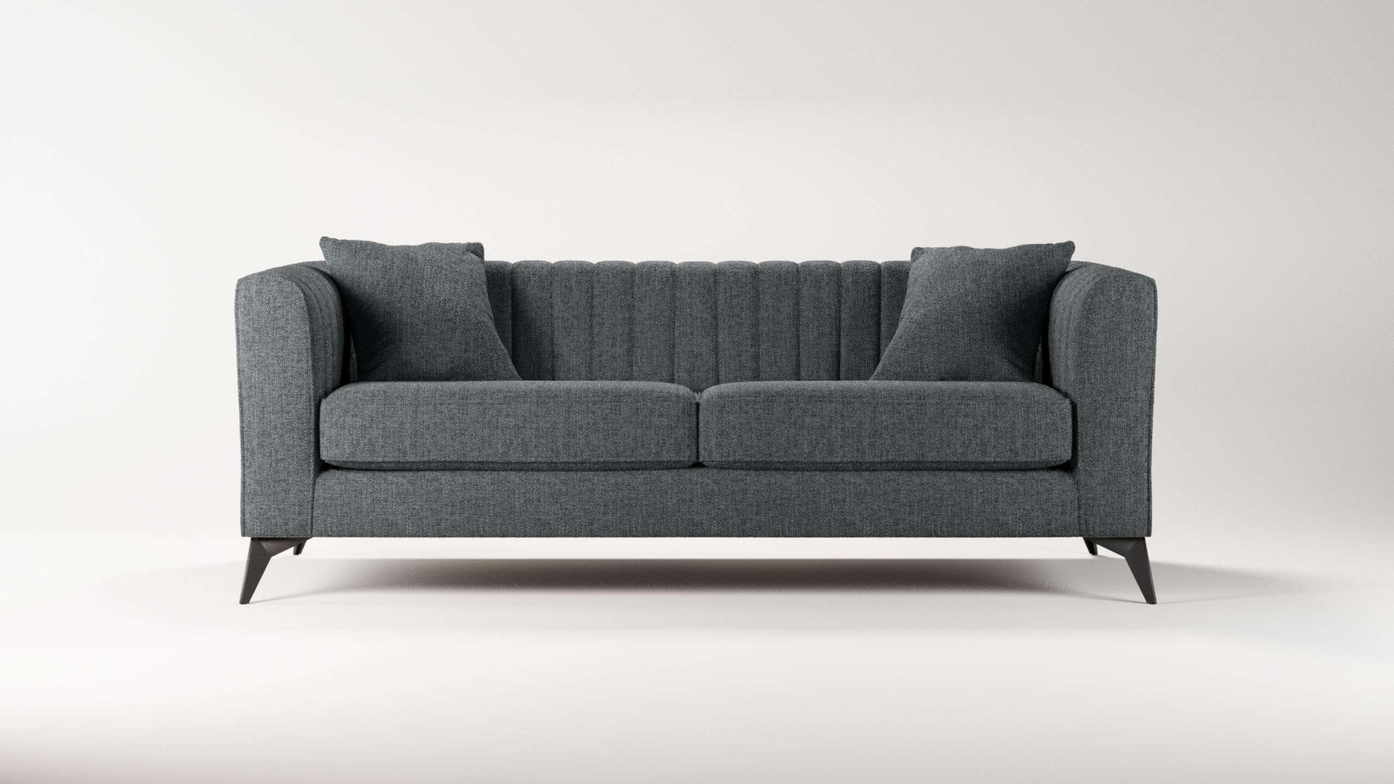 Places of Style 3-Sitzer »MATTHEW elegantes Designsofa, Masse B/T/H: 201/86/74 cm«, feine Steppung im Rückenbereich, lose Sitzkissen, incl. Zierkissen