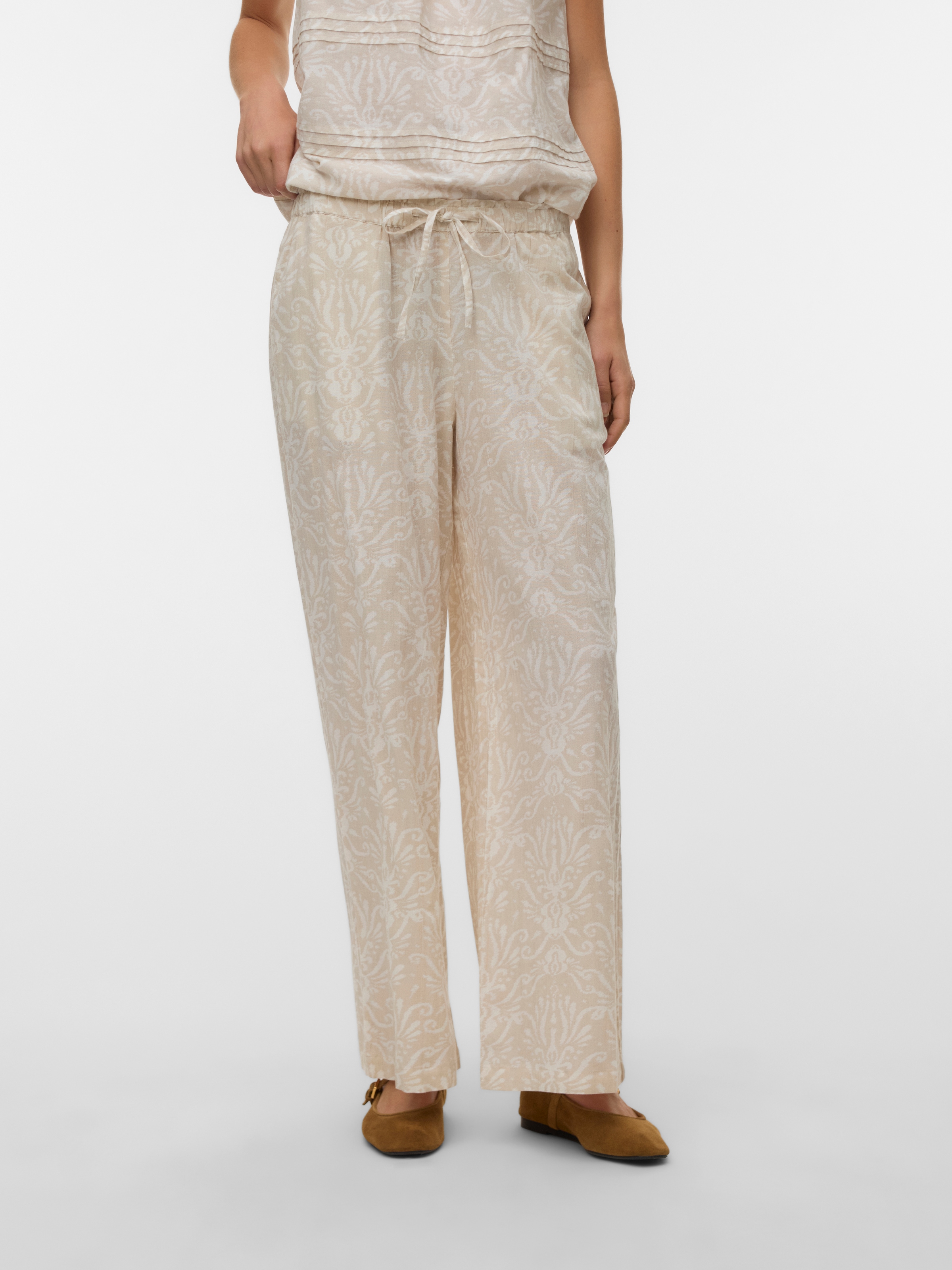 Image of Vero Moda Schlupfhose "VMDICTHE NW WIDE TIE PANT WVN GA" Baumwolle, oversize