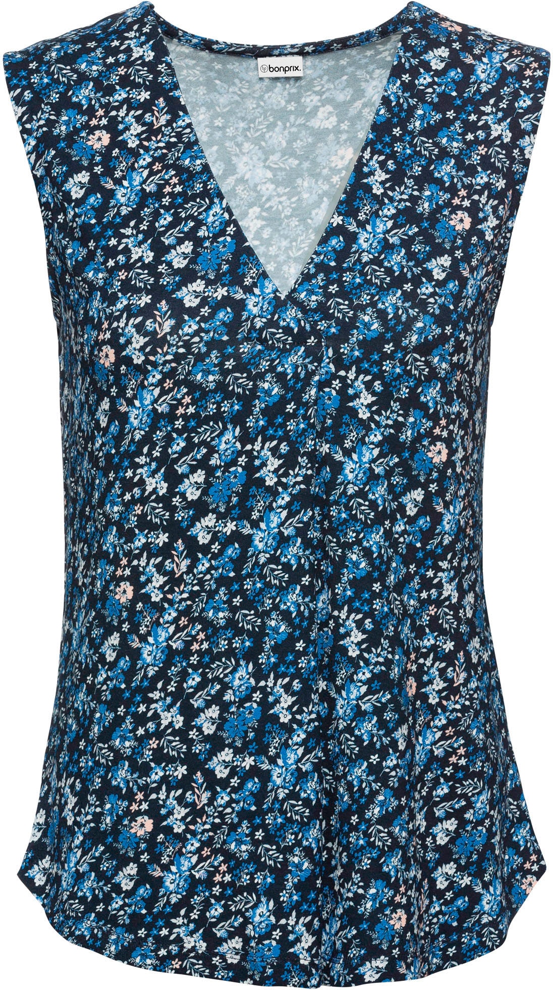 bonprix Shirttop mit V-Ausschnitt, mit eingelegter Falte, ärmellos