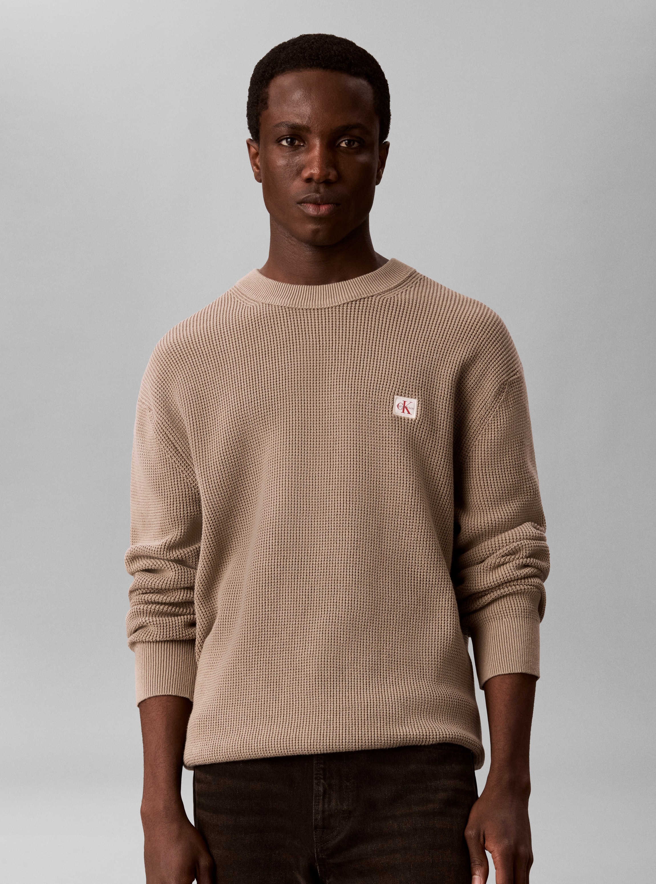 Image of Calvin Klein Strickpullover Strukturstrick, Regular Fit