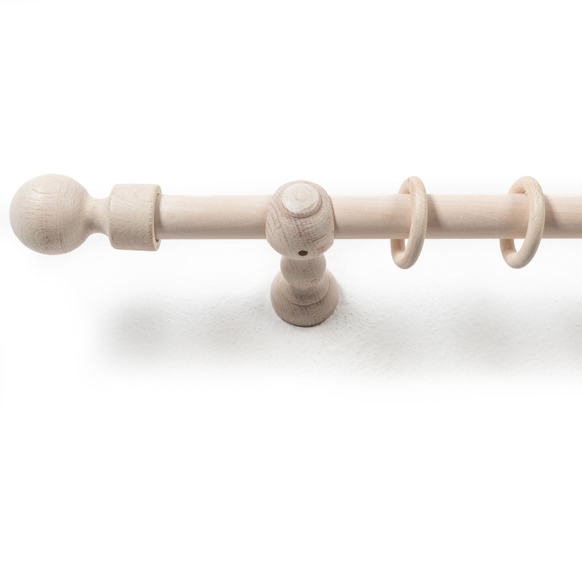 SN DECO GROUP Gardinenstange »Giro«, 1 läufig-läufig, Fixmass, 28 mm, Holz, verschiedenen Längen und Farbe, Komplettset