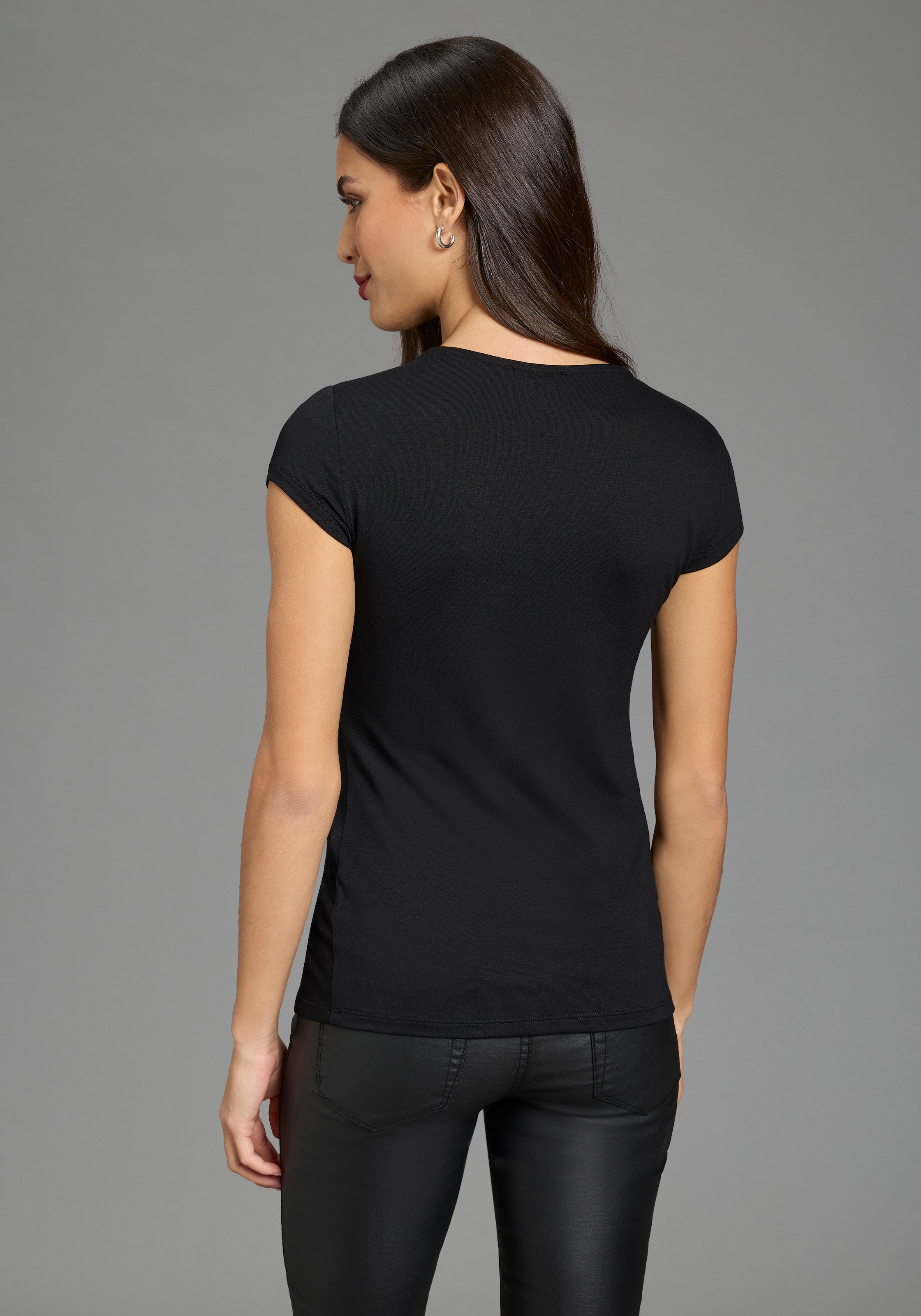 Melrose T-shirt Manches courtes, coupe très ajustée, col rond