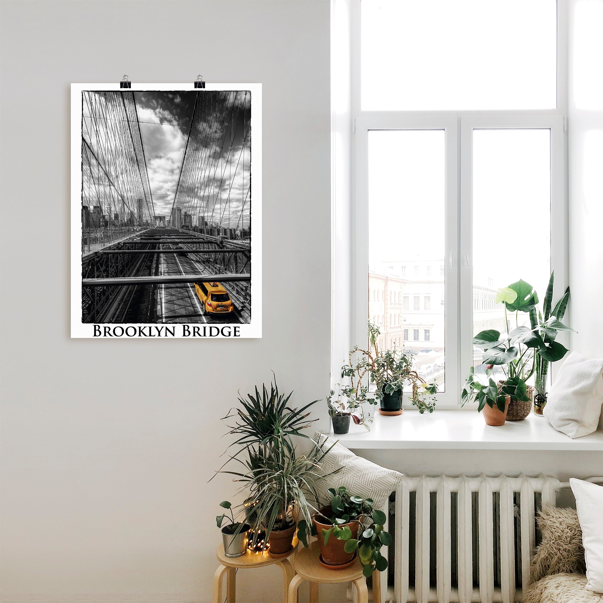 Artland Poster »New York Brooklyn Bridge«, Brücken, (1 St.), als Leinwandbild, Wandaufkleber oder Poster in versch. Grössen