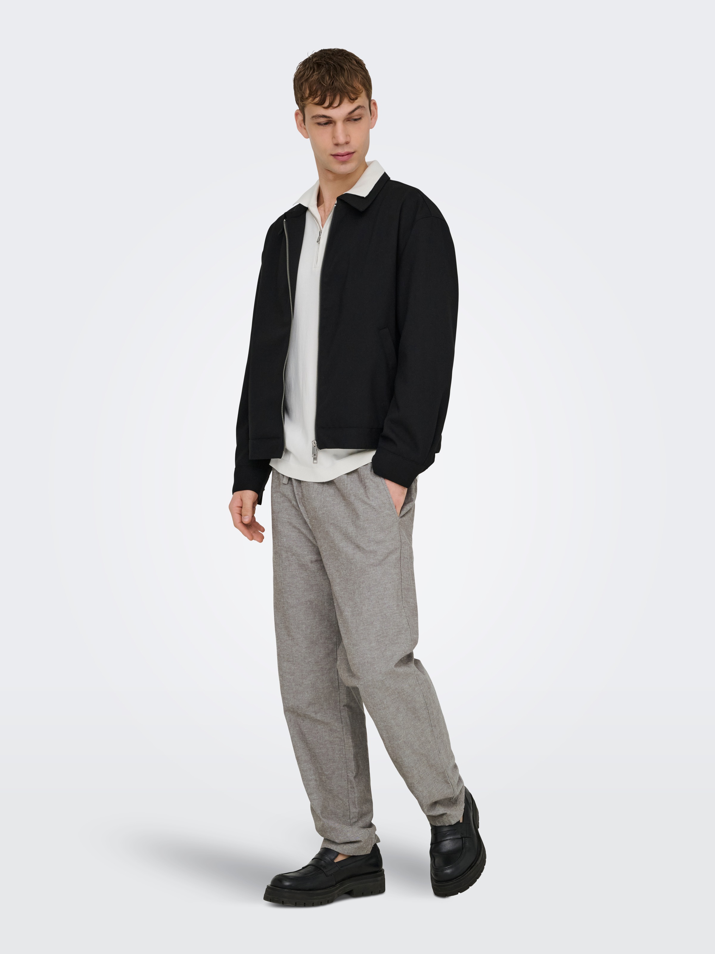 ONLY & SONS Schlupfhose »ONSSINUS LOOSE 0007 COT LIN PANT NOOS«  Baumwolle mit Leinen, locker geschnitten