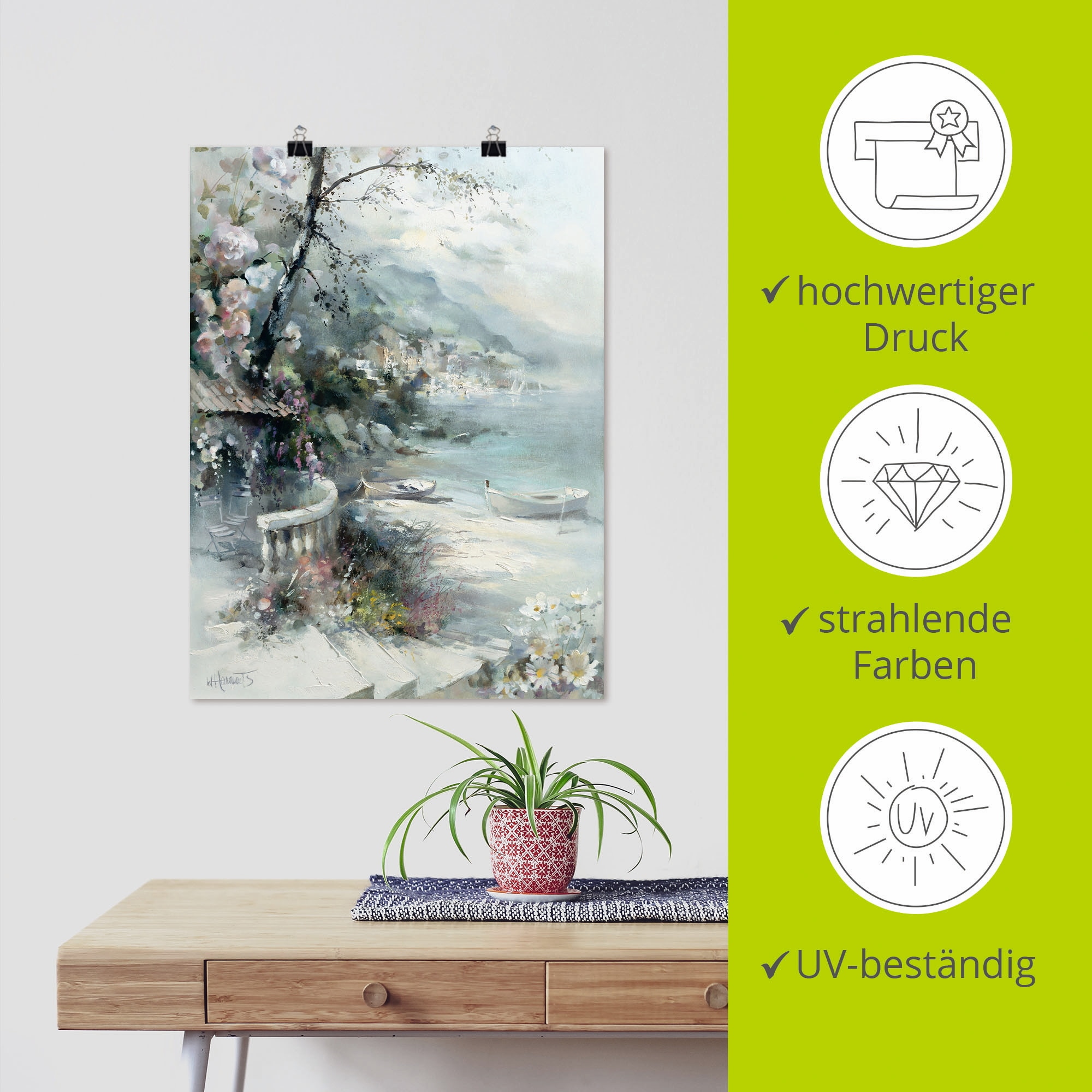 Artland Wandbild »Buchtseite I« Küste 1 Stk. tlg. als Leinwandbild, Poster in verschied. Grössen