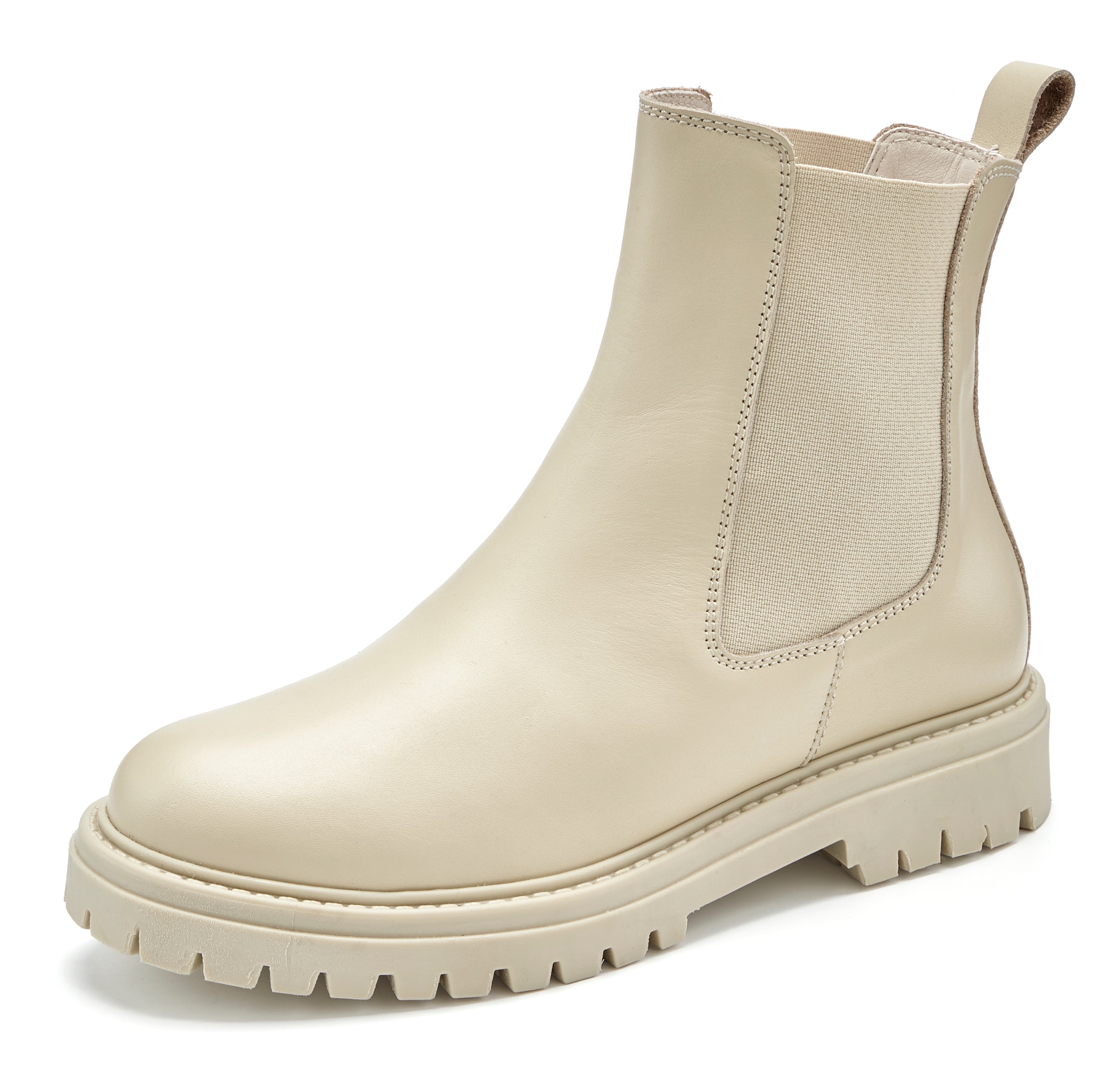 Elbsand Stiefelette »Chelseaboots, Schlupfstiefel, Lederstiefelette, Herbststiefelette«  NEU Bikerboots aus Leder mit Stretch-Einsätzen & leichter Profilsohle