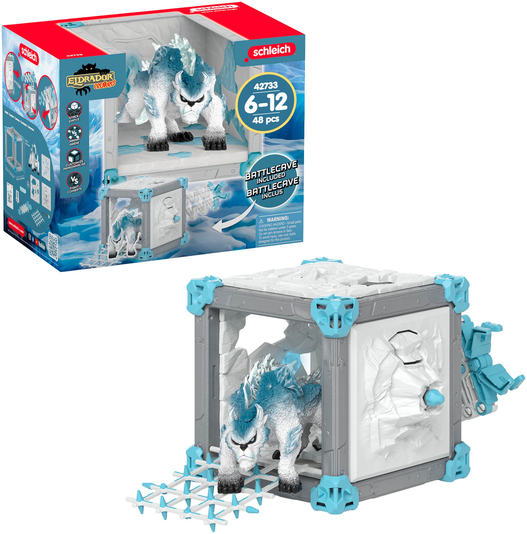 Image of Schleich Spielwelt "ELDRADOR CREATURES, BattleCave Schneeschlitzer (42733)" Made in Europe