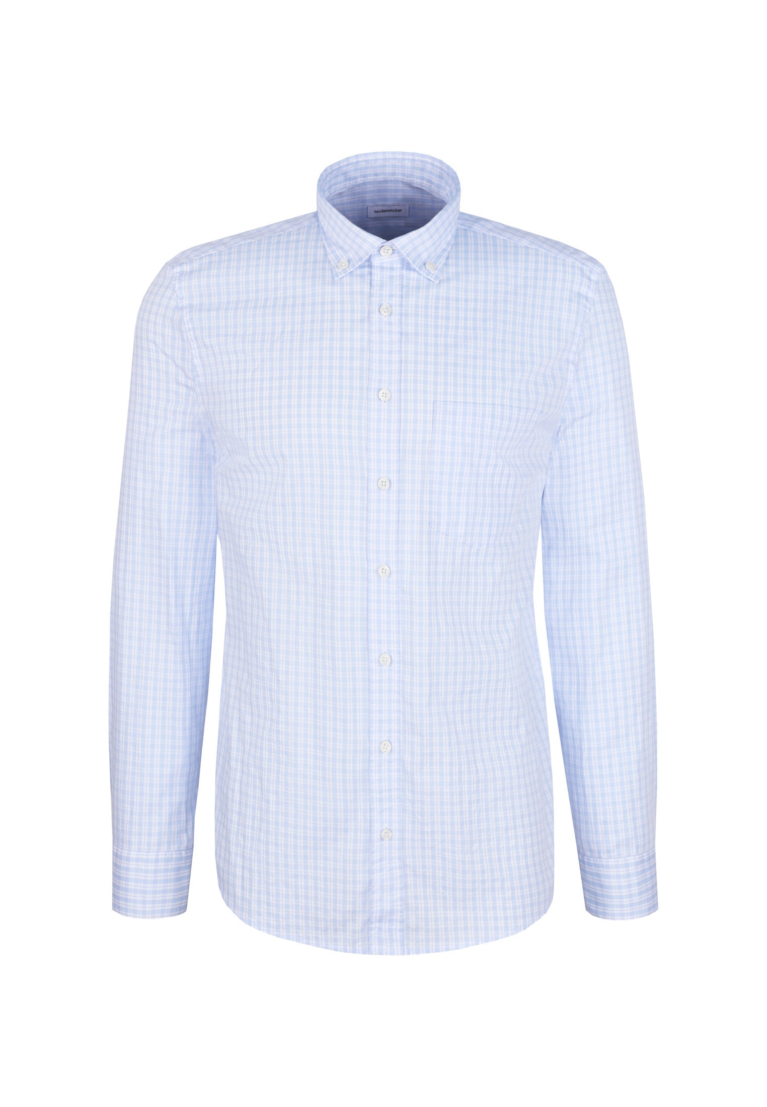 seidensticker Businesshemd Regular 1/1 Button-Down-Kragen Karo