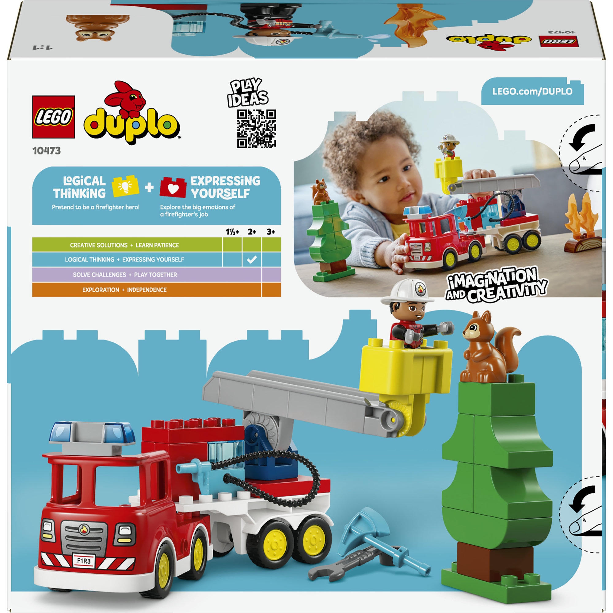 LEGO® Pions de construction »Löschauto mit Schlauch und Feuerwehrmann (10473), LEGO DUPLO Town«