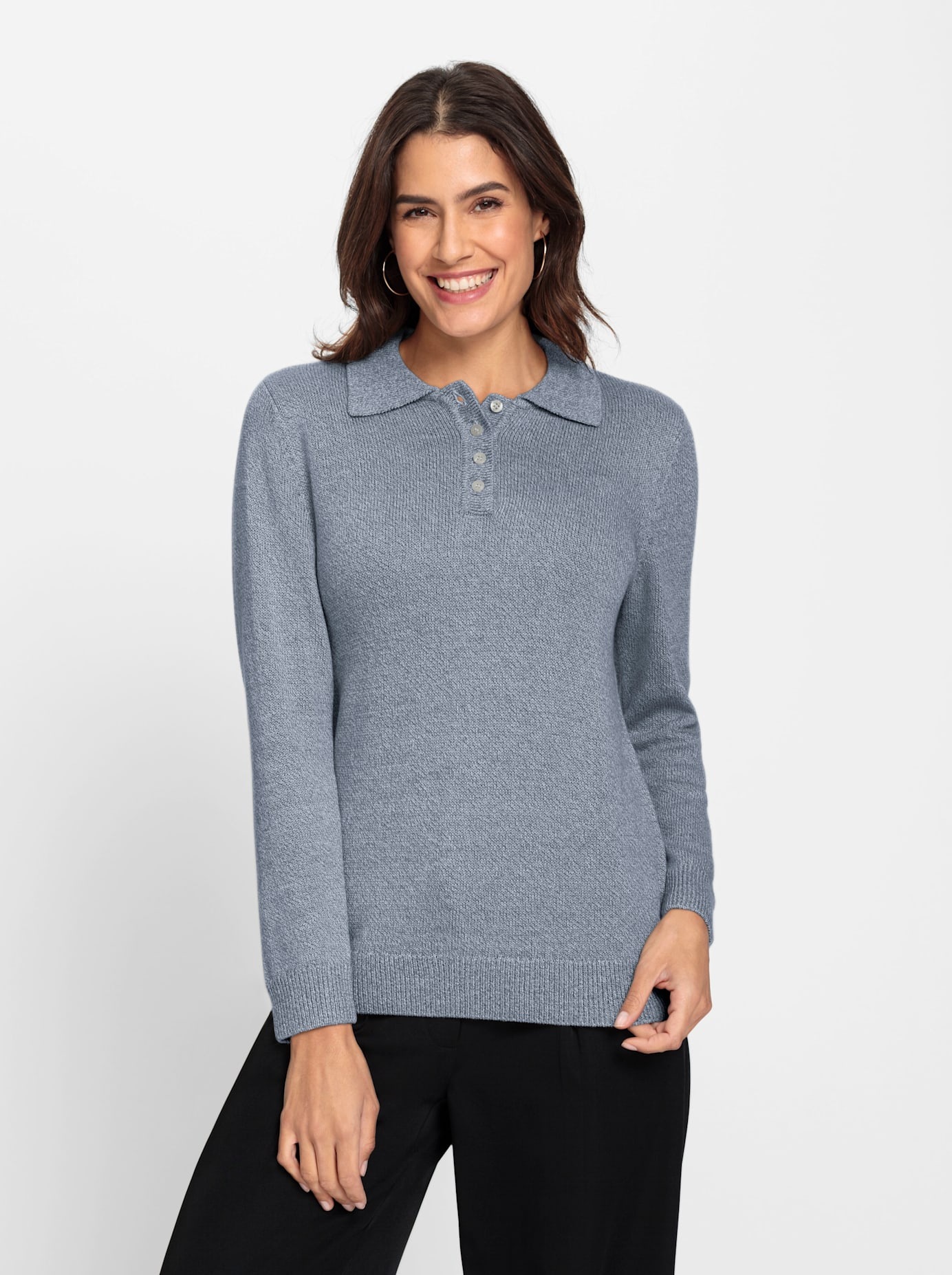 Inspirationen Strickpullover »Polopullover«