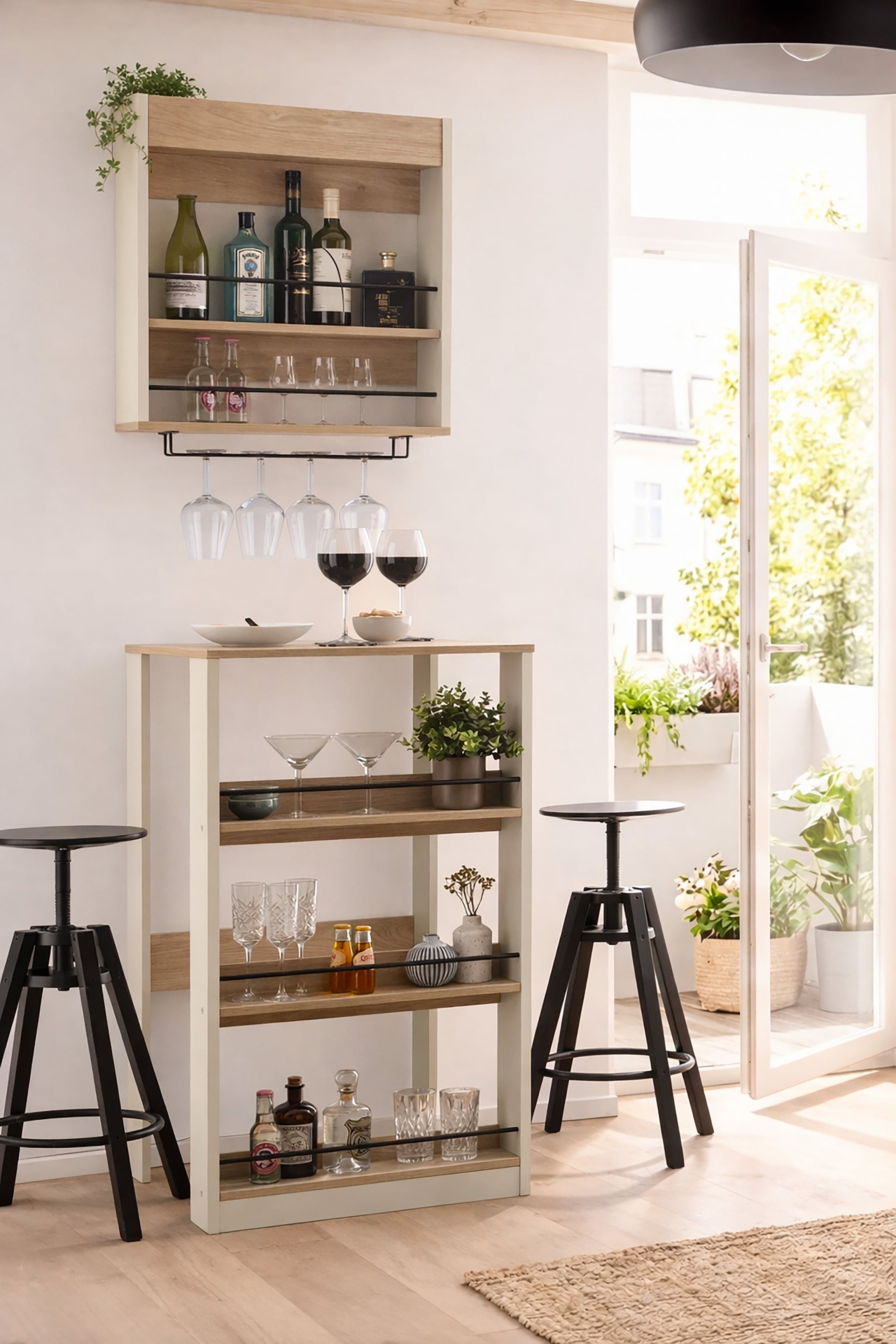 KOCHSTATION Étagère de cuisine »KS-Kolari« Weinglashalter am Regalboden: Platz für 4 bis 5 Weingläser