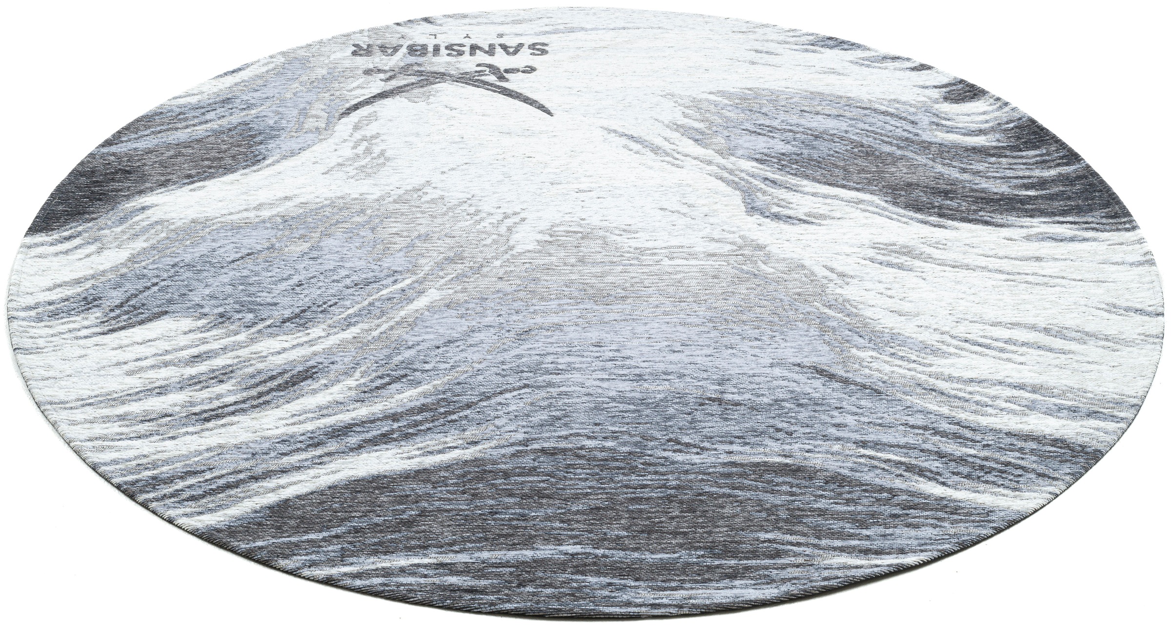 Sansibar Teppich »Keitum 032« rund 3 mm Höhe Flachgewebe, modernes Design, Motiv Brandung & Wellen