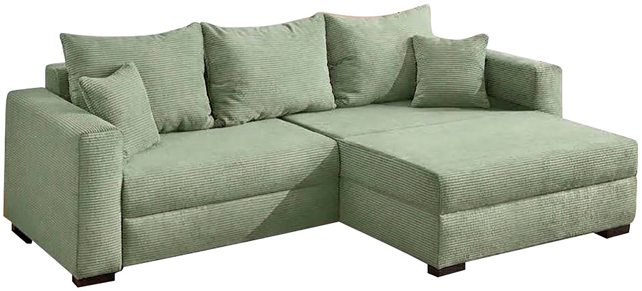 Image of Jockenhöfer Gruppe Ecksofa "Ecksofa Elmau, Grösse Ottomane: XL, B:261cm" mit Schlaffunktion, Bettkasten & 2 Zierkissen