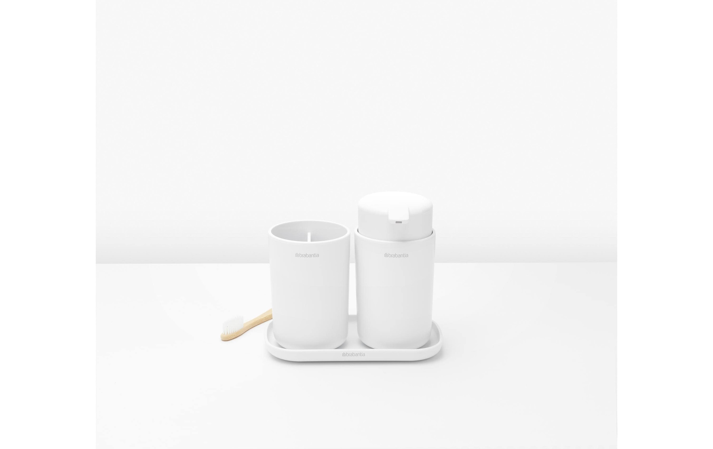 Brabantia Badaccessoire-Set »ReNew mit Zahnputzbecher und Schale Weiss«