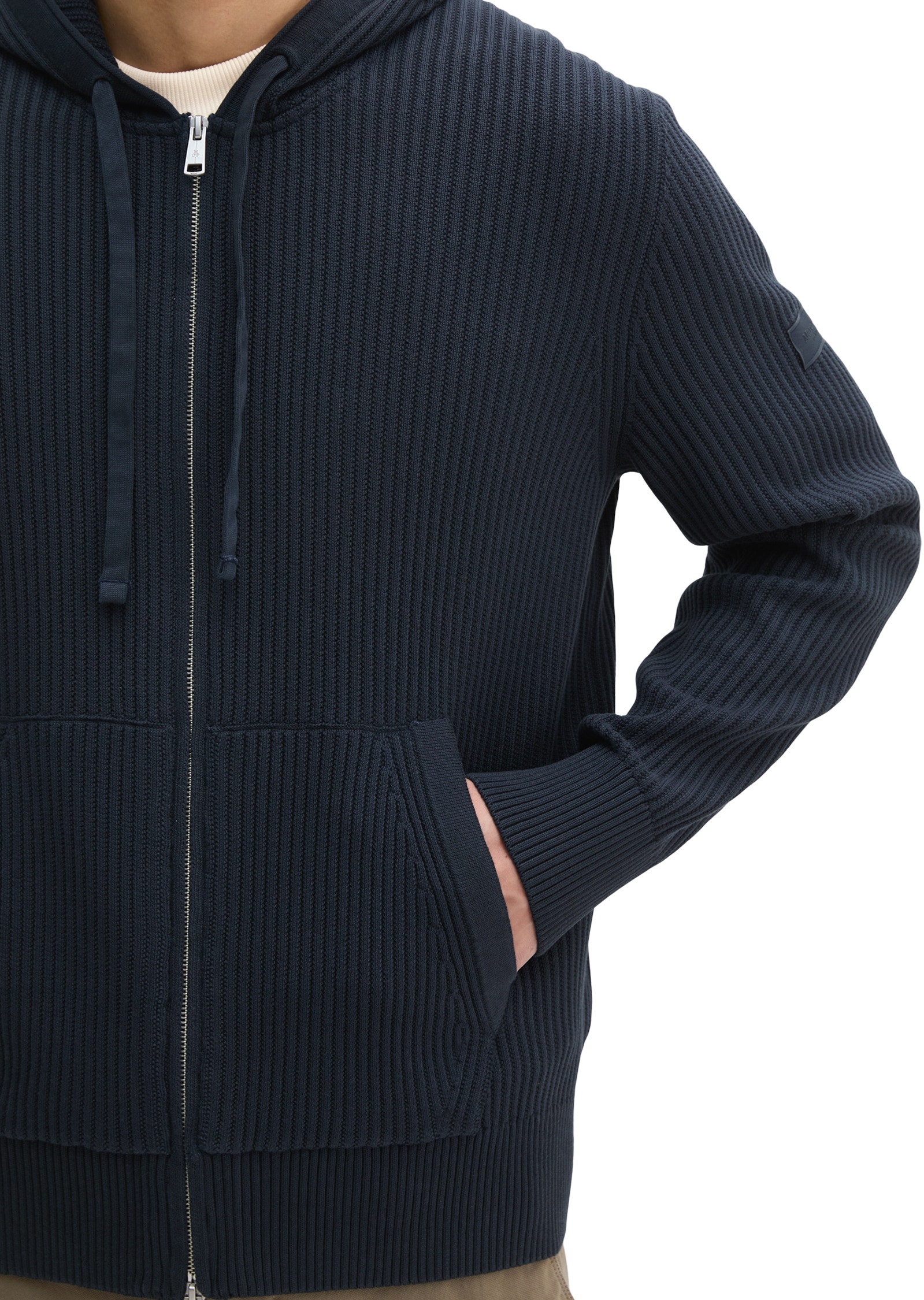 Marc O'Polo Cardigan à capuche regular Fit, geteilte Kängurutasche