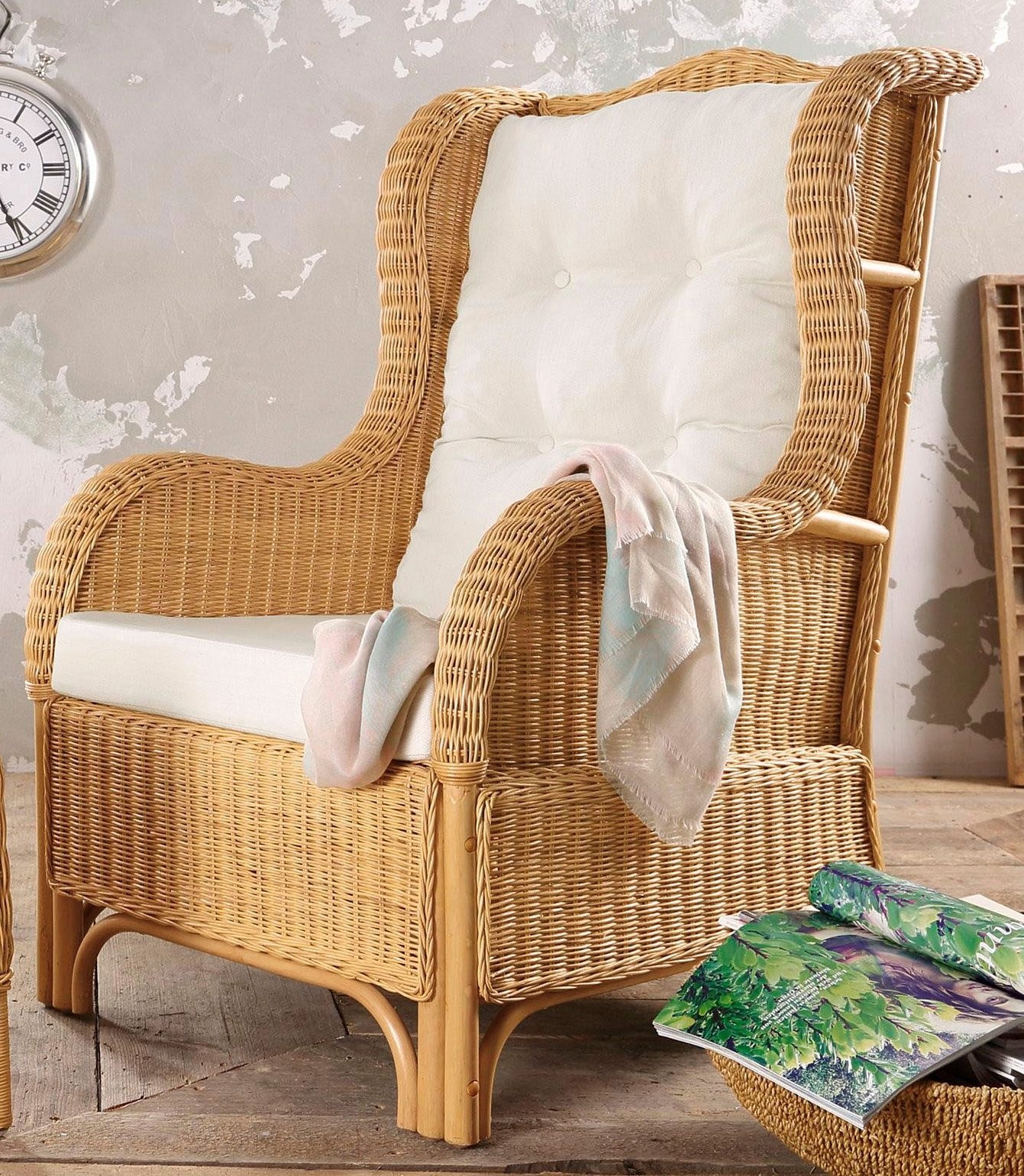 ♕ HOFMANN LIVING AND MORE Ohrensessel »Frieda«, aus handgeflochtenem Rattan  versandkostenfrei auf