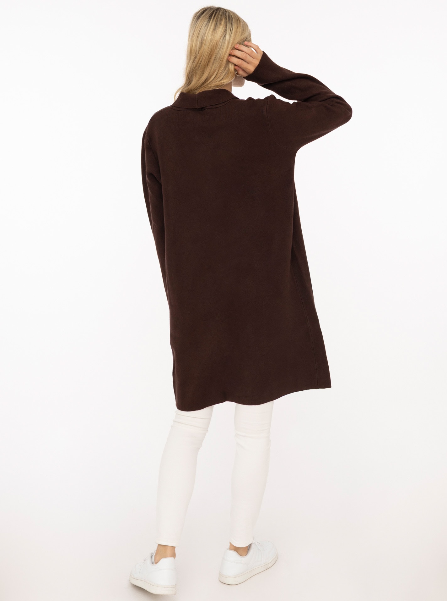 Zwillingsherz Cardigan »"Jessi"« mit Kragen, Langarm, aufgesetzte Taschen, ohne Verschluss, knielang