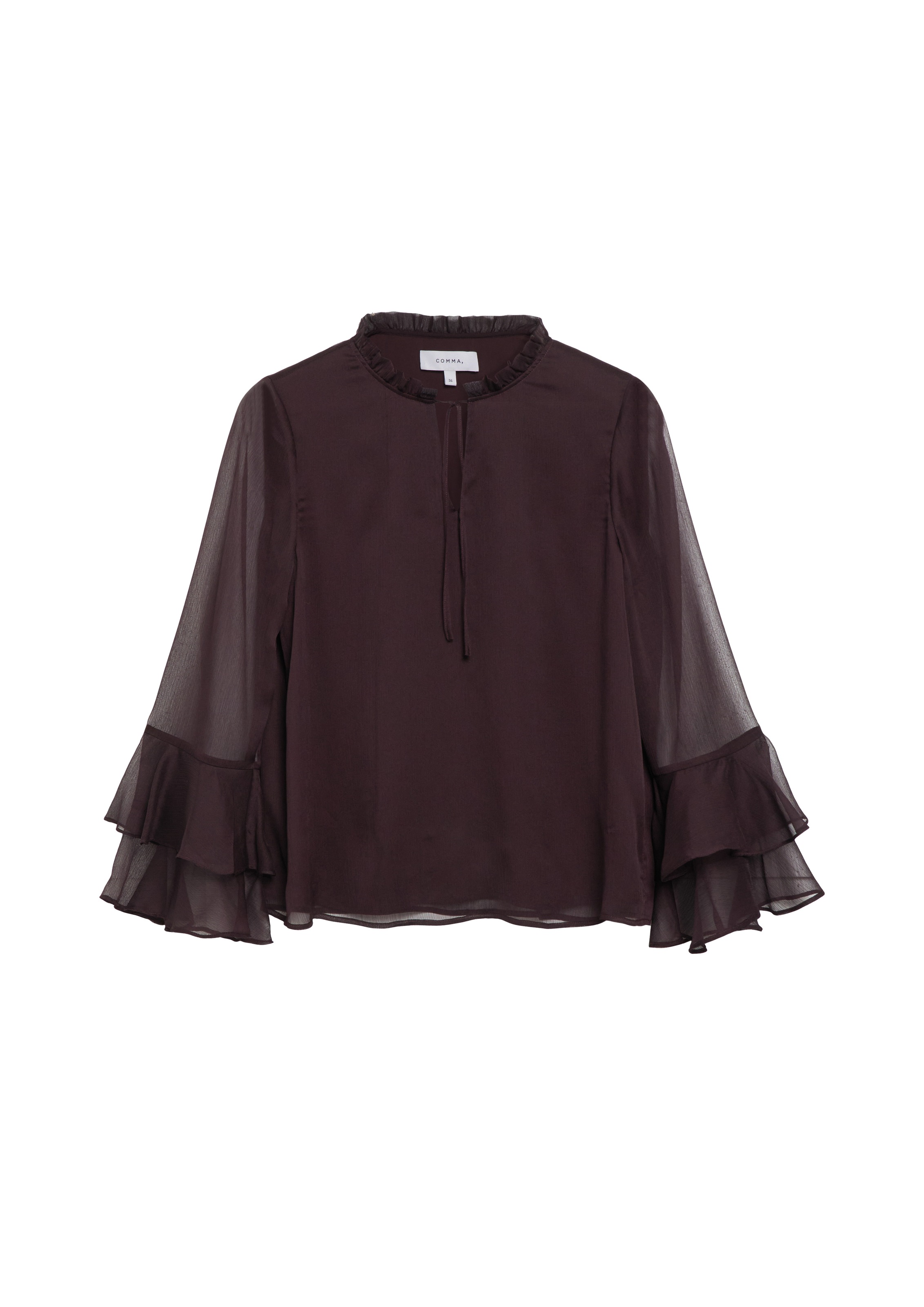 Comma Chiffonbluse mit Volant-Ärmeln im Layer-Look