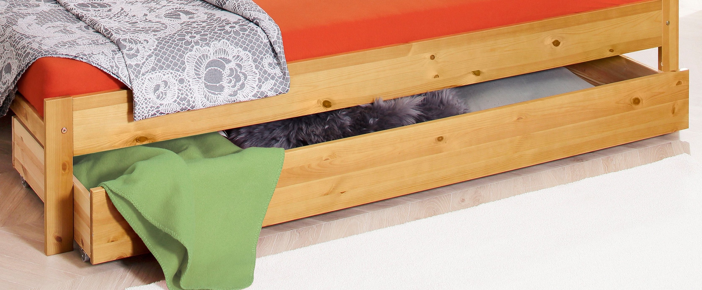 GOODproduct Schubkasten »KERO« Set, 2 Stk. tlg. passend zum Massivholzbett 'KERO', Breite 192 cm