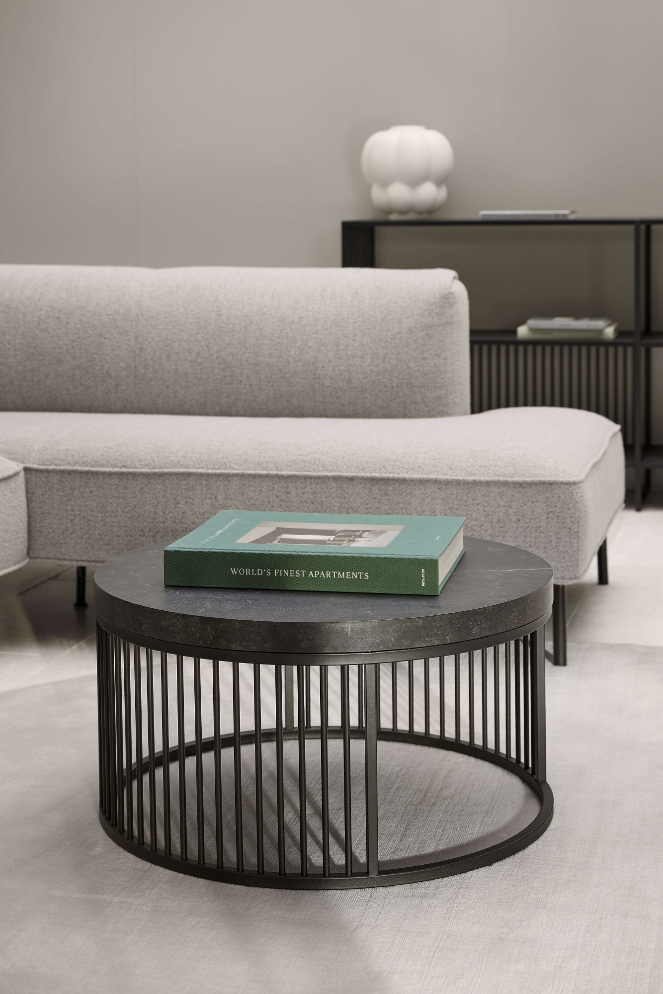 ACTONA GROUP Couchtisch »Strington« Rund Sofatisch,  Izmir matt schwarz rau Melamin, Ø65x35cm