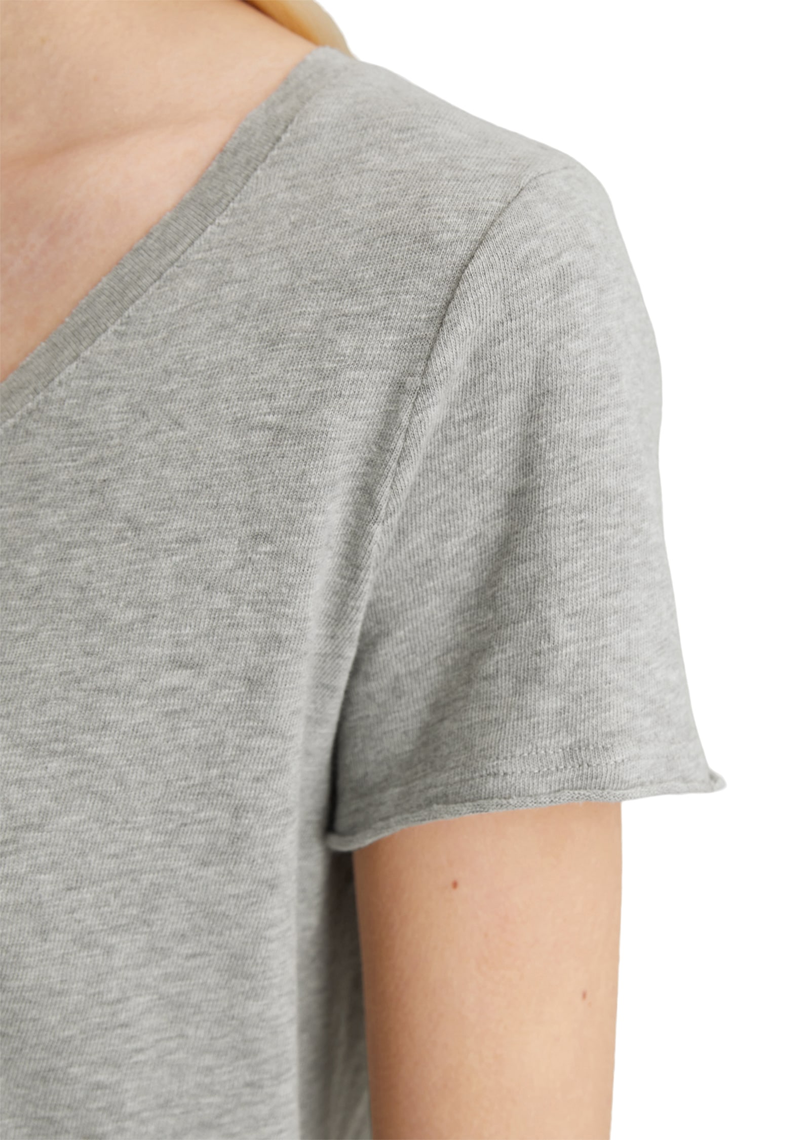 Marc O'Polo DENIM T-Shirt mit  abgerundetem V-Neck