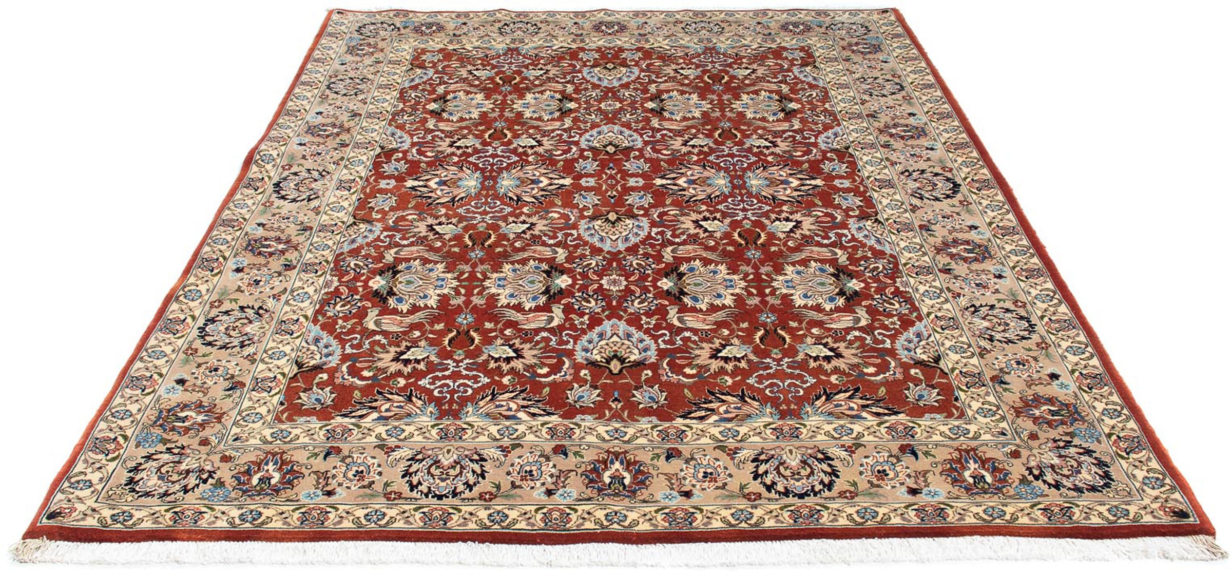 Image of morgenland Orientteppich »Perser - Ghom - 232 x 180 cm - dunkelrot«, rechteckig, 10 mm Höhe, Wohnzimmer, Handgeknüpft, Einzelstück mit Zertifikat bei Ackermann Versand Schweiz