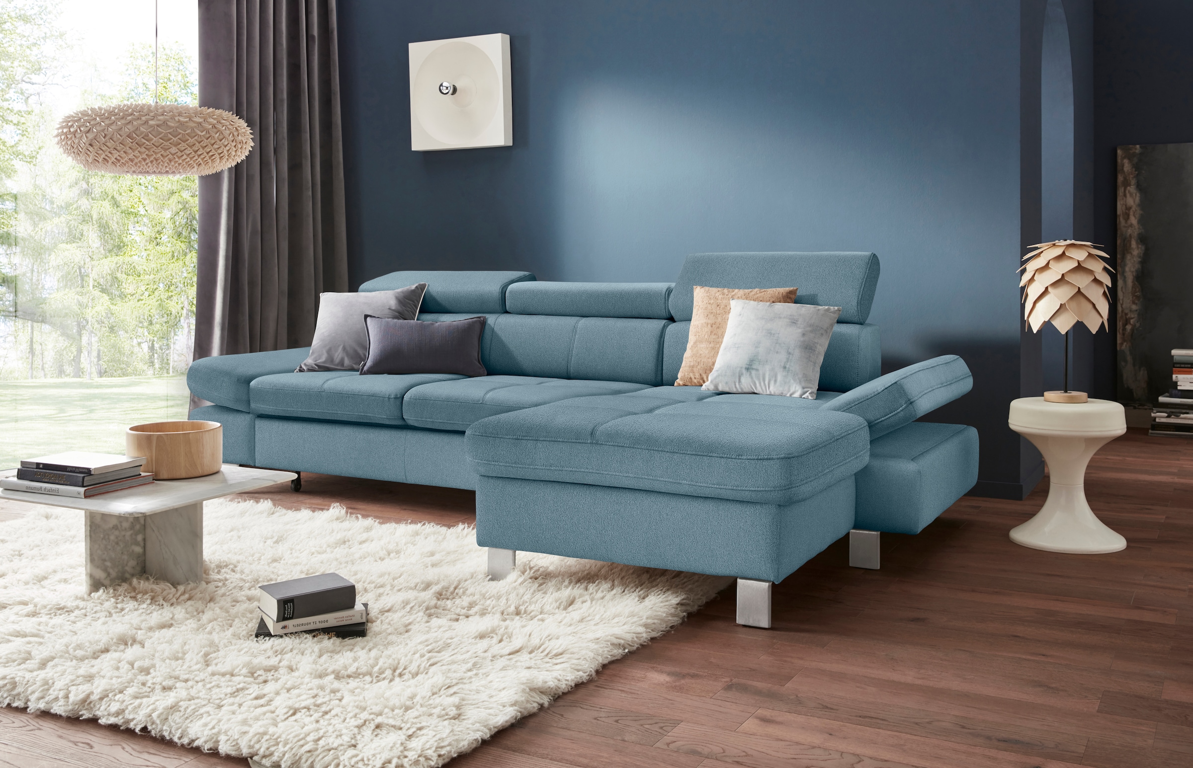 Image of exxpo - sofa fashion Ecksofa "Fiji, hochwertige Detailverarbeitung, Breite 292cm, L-Form" bequem durch Kopf- und Armteilverstellung, wahlweise mit Bettfunktion