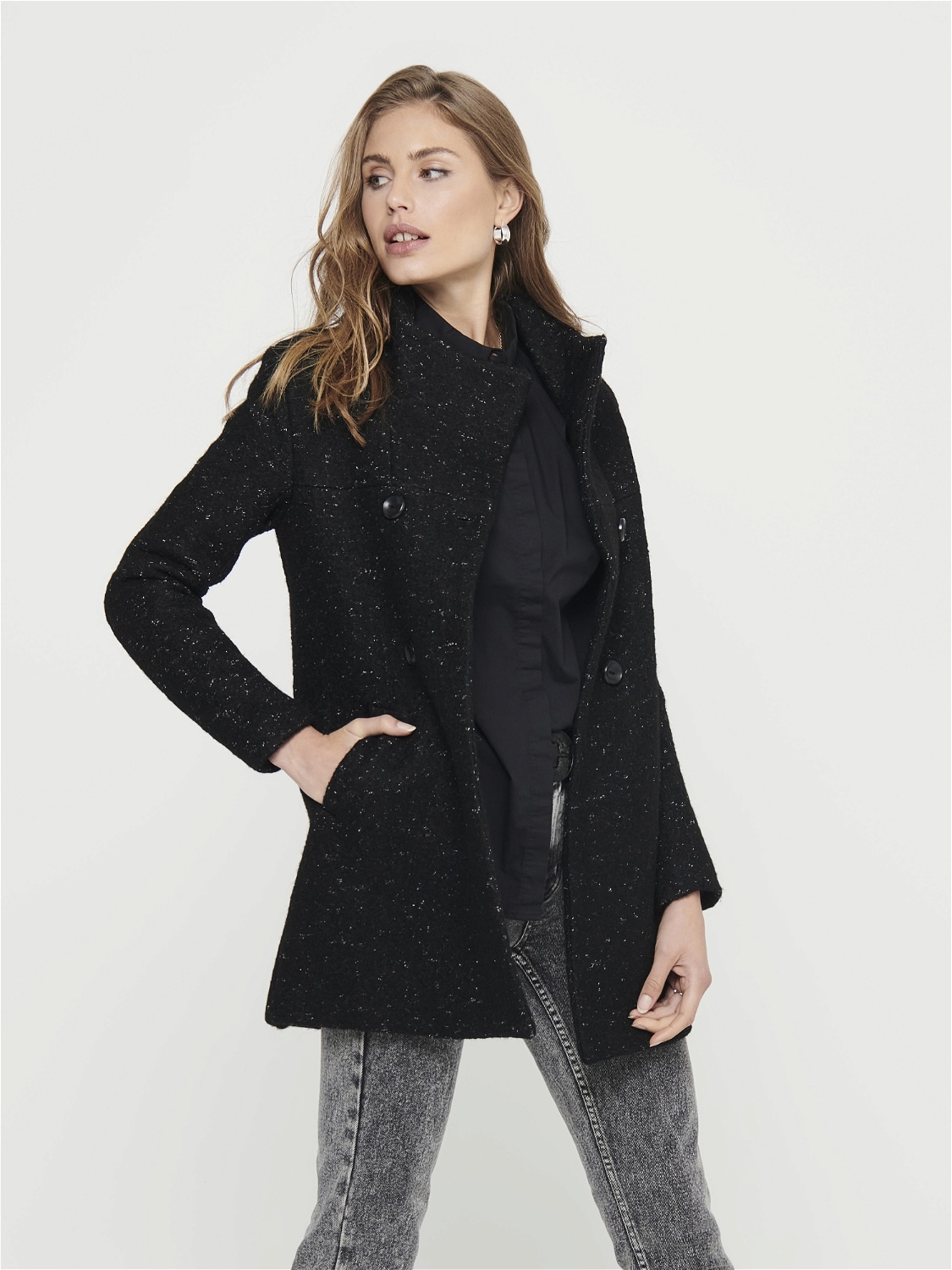 ONLY Langjacke »ONLNEWSOPHIA WOOL COAT OTW CC«, mit Wolle