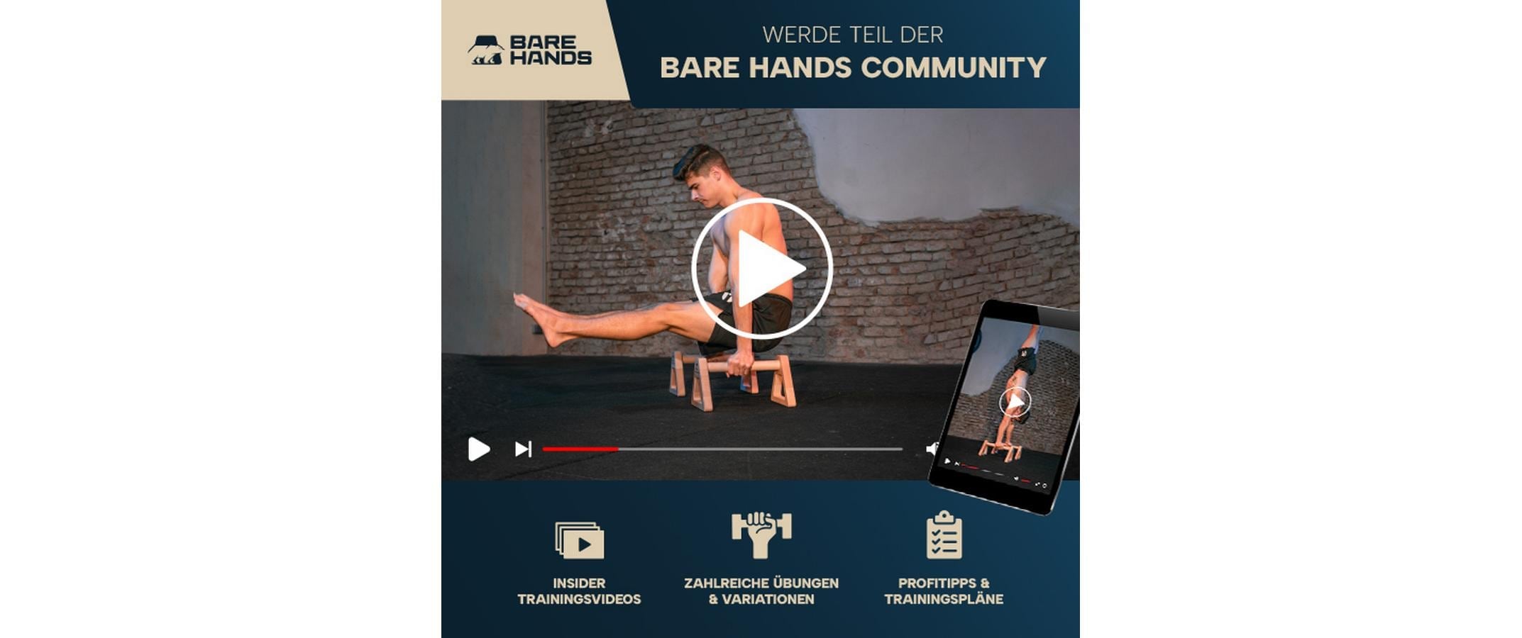   Liegestützgriffe »Bare Hands Gr. XL«