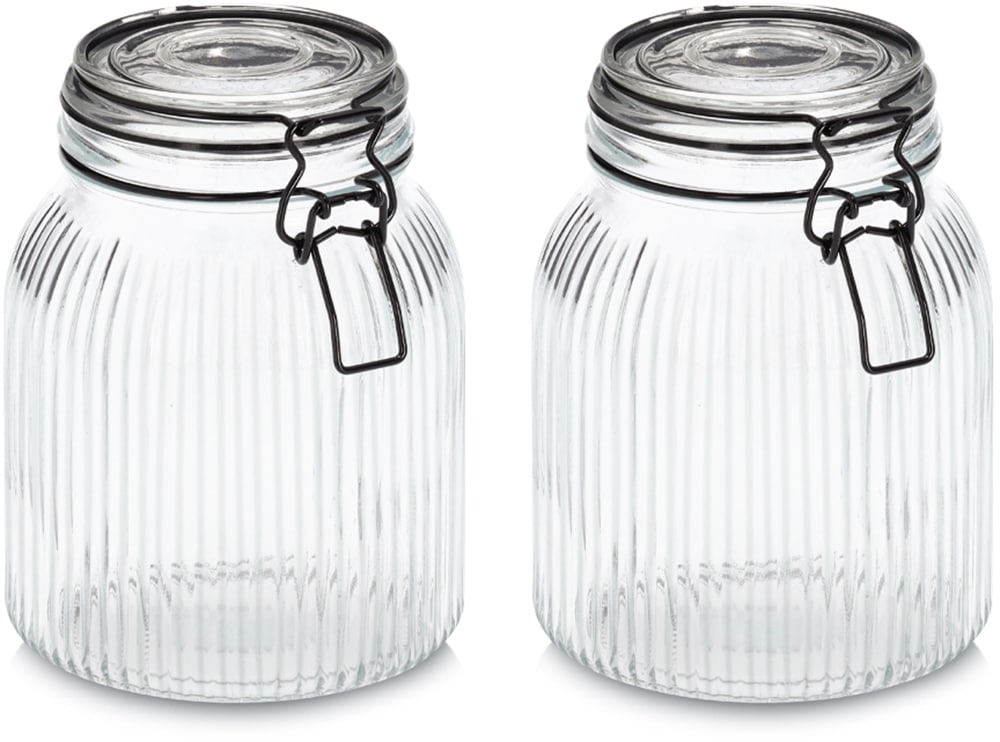 Image of Zeller Present Vorratsglas "mit Bügelverschluss, 2-tlg." luftdicht, schützt vor Feuchtigkeit, 1400 ml